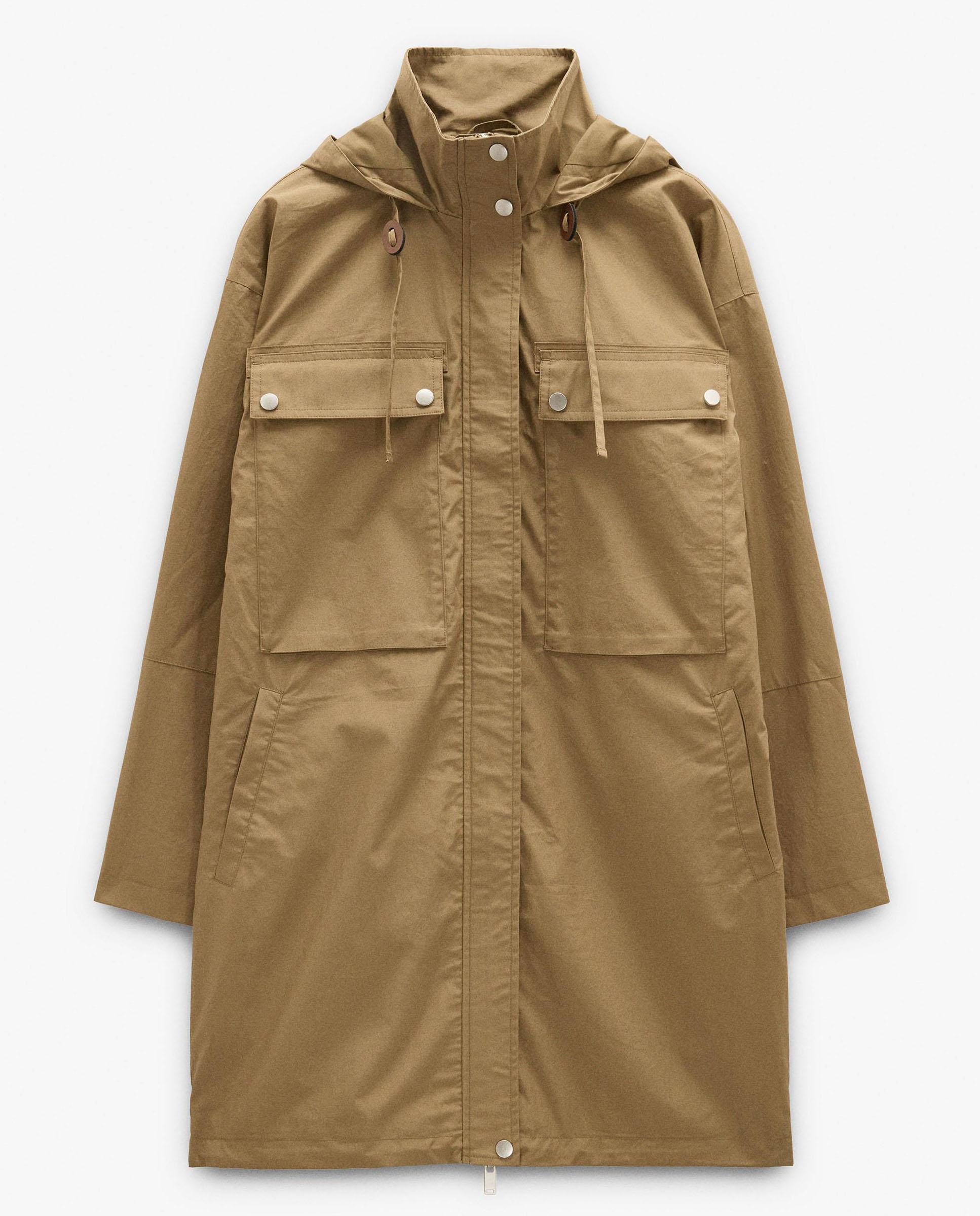 Parka de mujer 100% algodón con capucha en liso - Parfois - Marrón Marrón-7