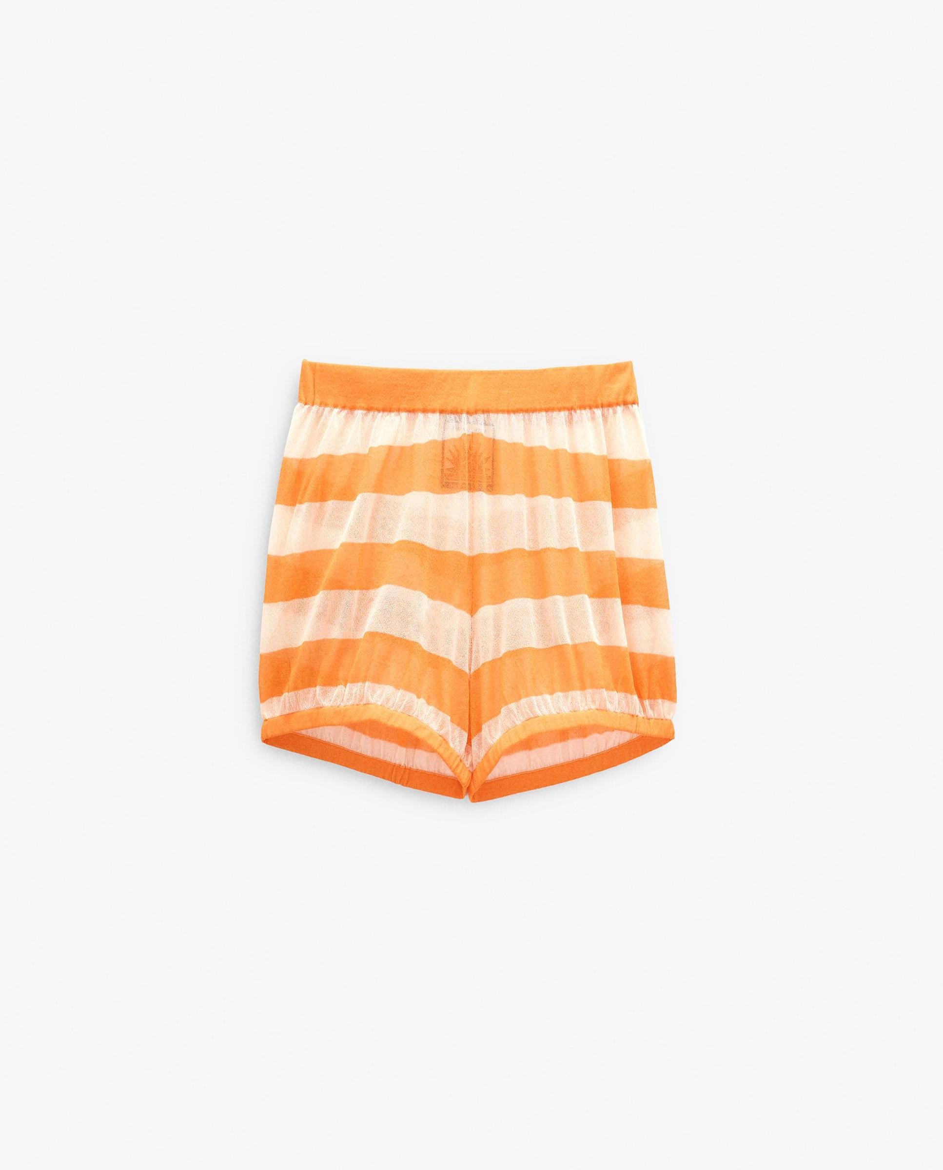 Short de mujer de punto con estampado de rayas - Parfois - Naranja Naranja-7