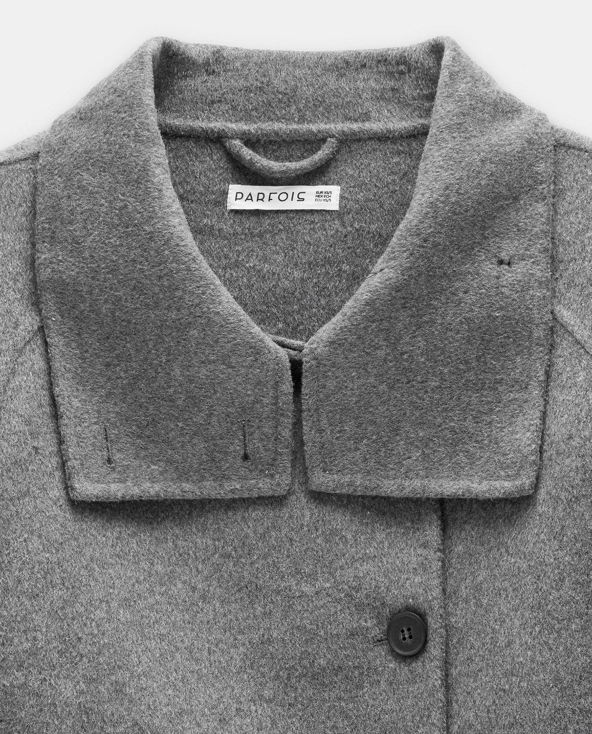 Chaqueta de mujer con mezcla de tejidos y solapas - Parfois - Gris Gris-5