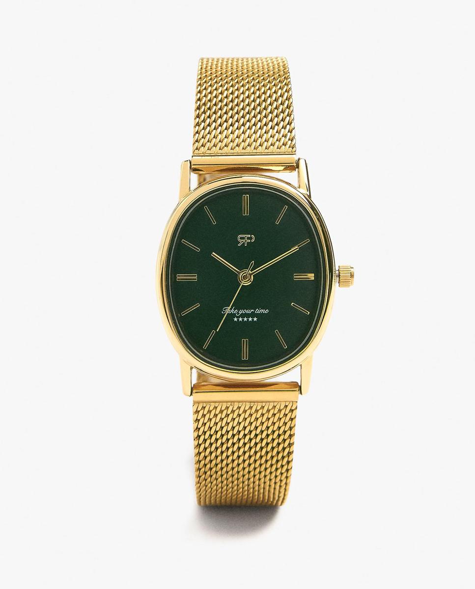 Reloj de mujer de acero inoxidable redondo en liso - Parfois - Dorado Dorado-1