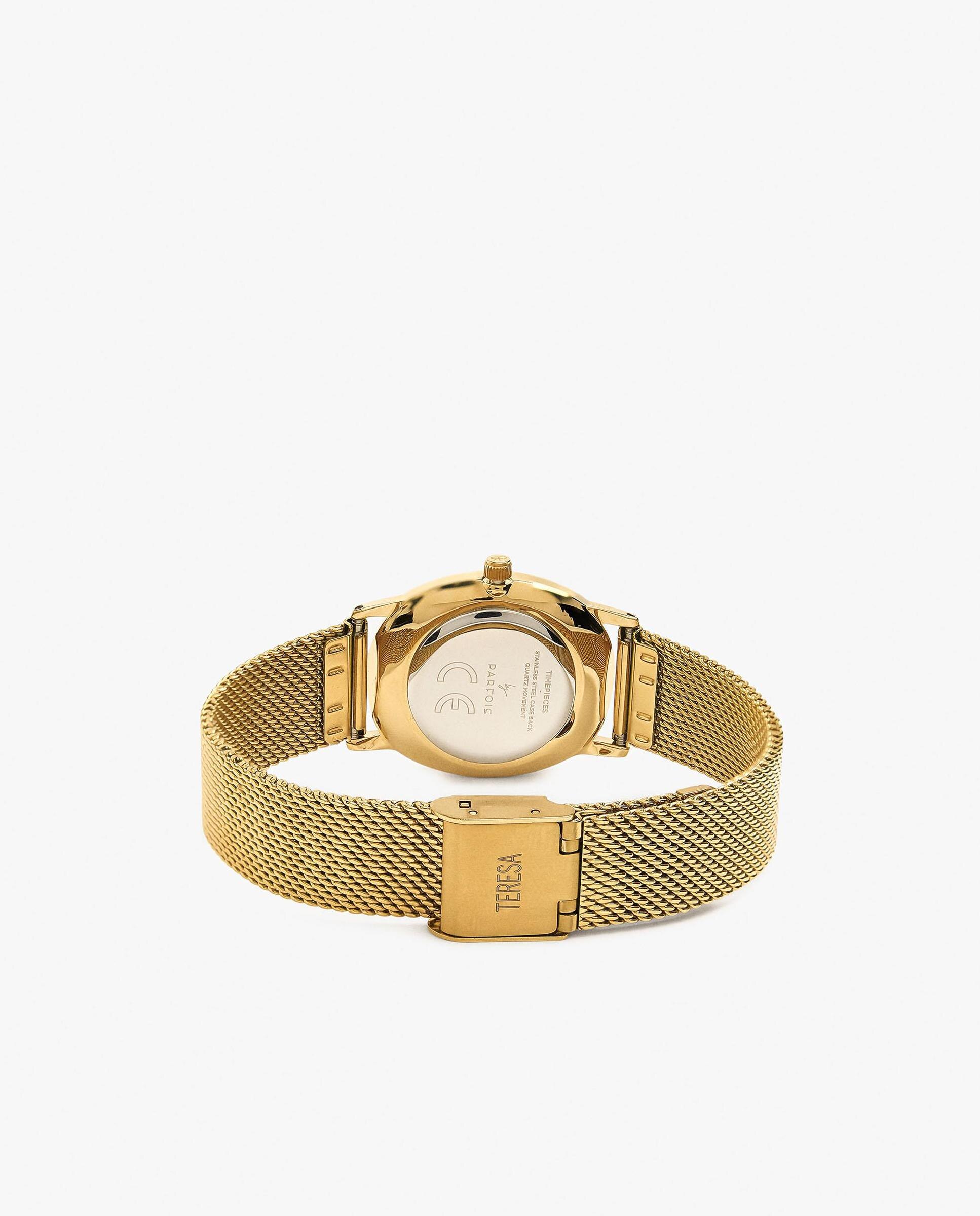 Reloj de mujer de acero inoxidable redondo en liso - Parfois - Dorado Dorado-2
