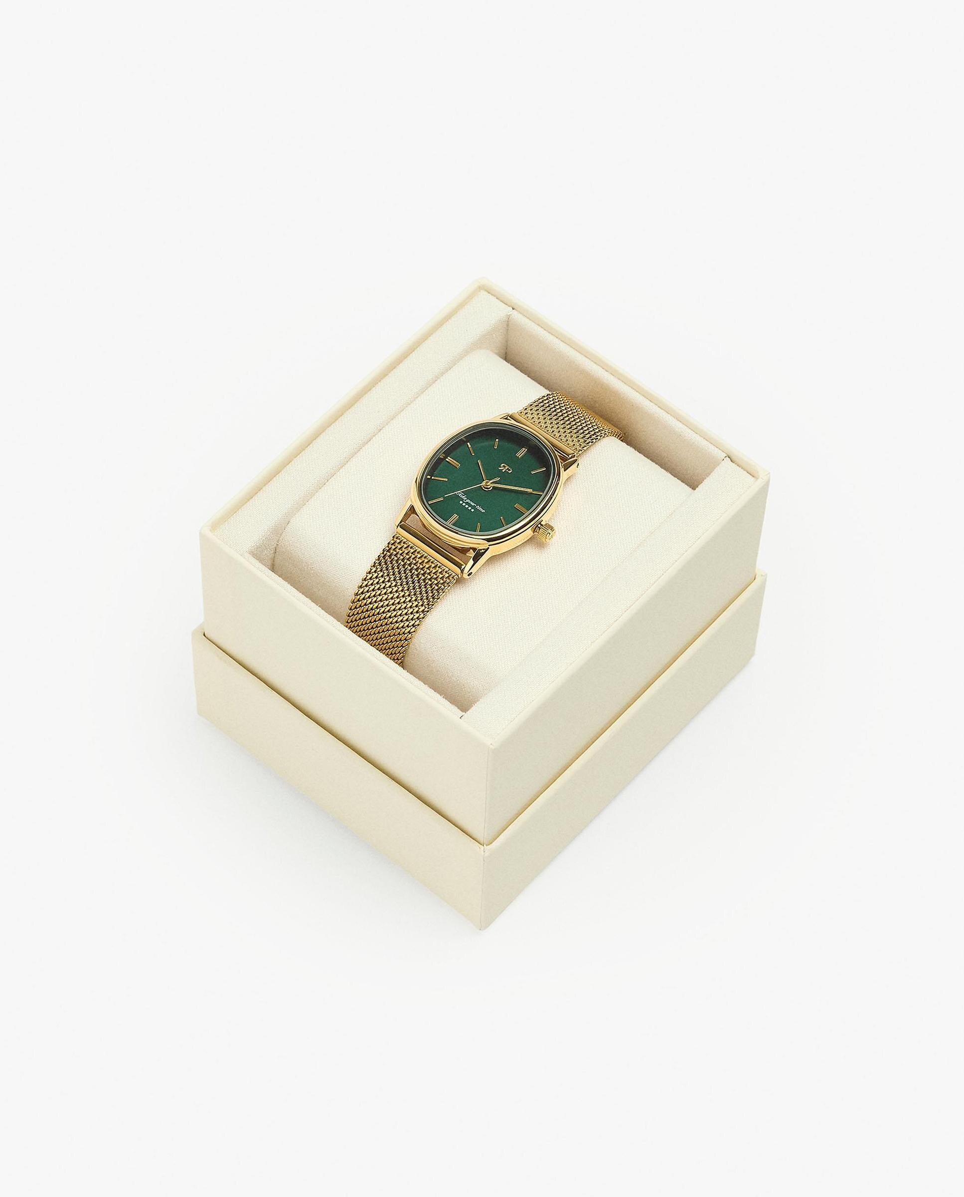 Reloj de mujer de acero inoxidable redondo en liso - Parfois - Dorado Dorado-4