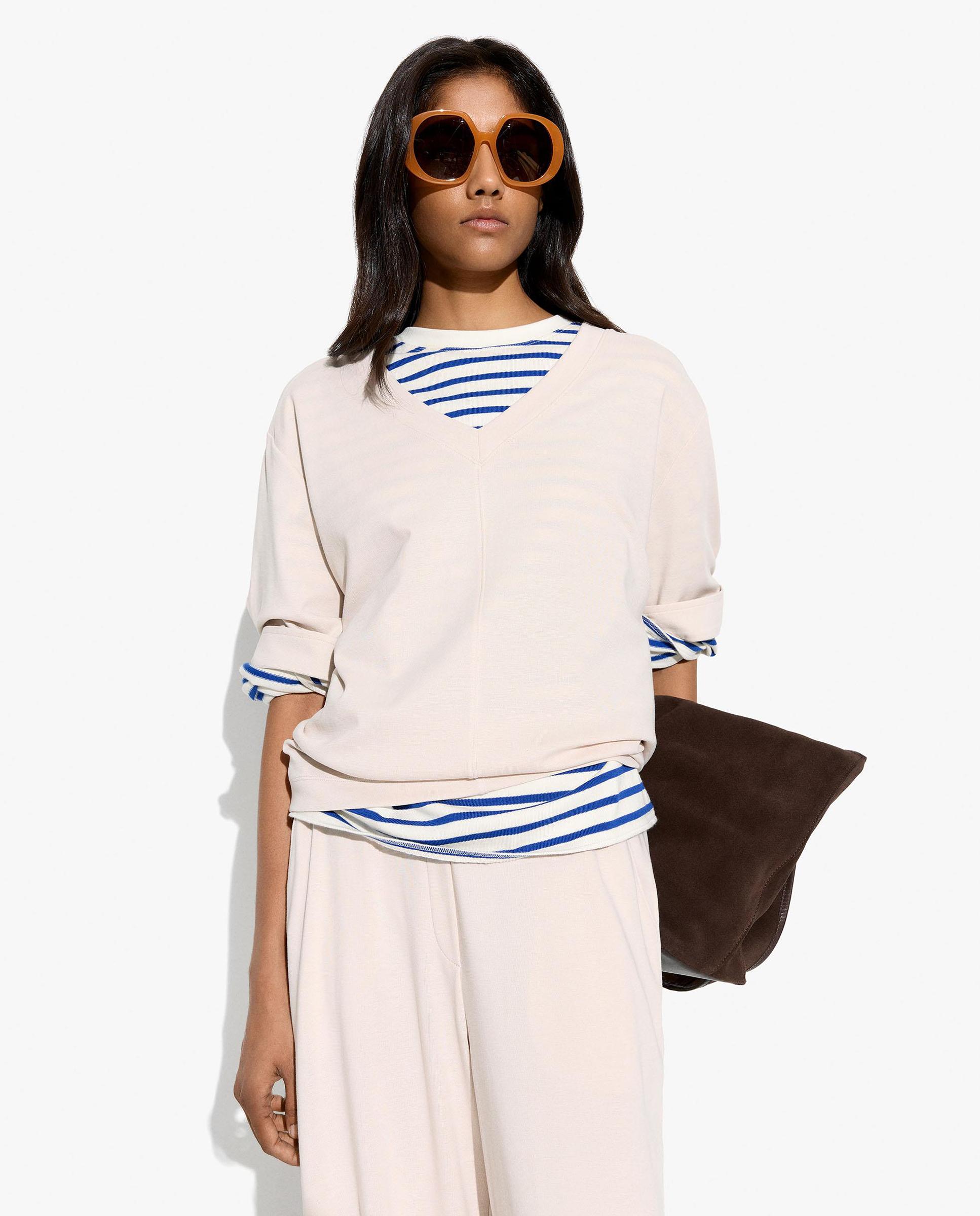 Parfois - Camiseta de mujer estilo oversize en liso.