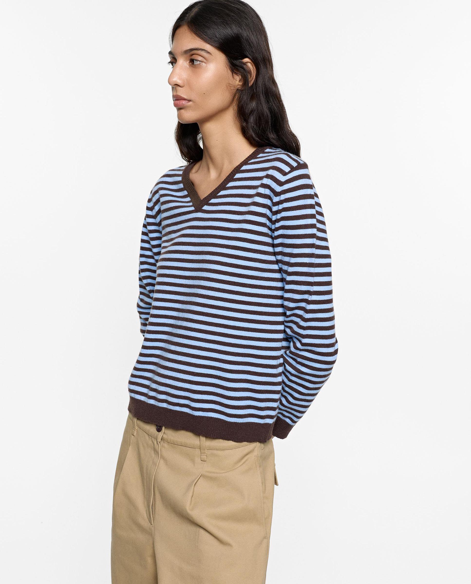 Jersey de mujer de manga larga con estampado de rayas - Parfois - Azul Azul-3