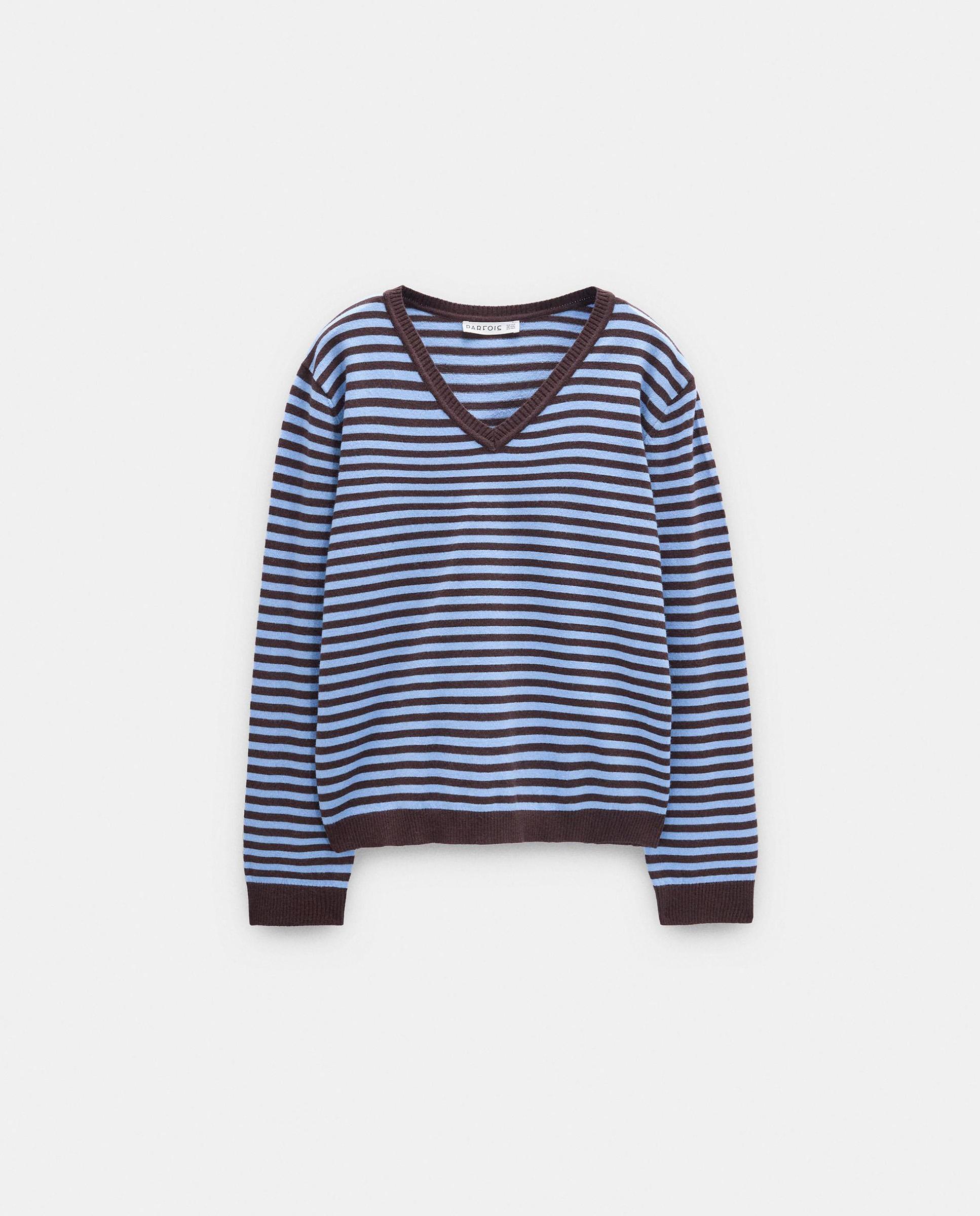 Jersey de mujer de manga larga con estampado de rayas - Parfois - Azul Azul-6