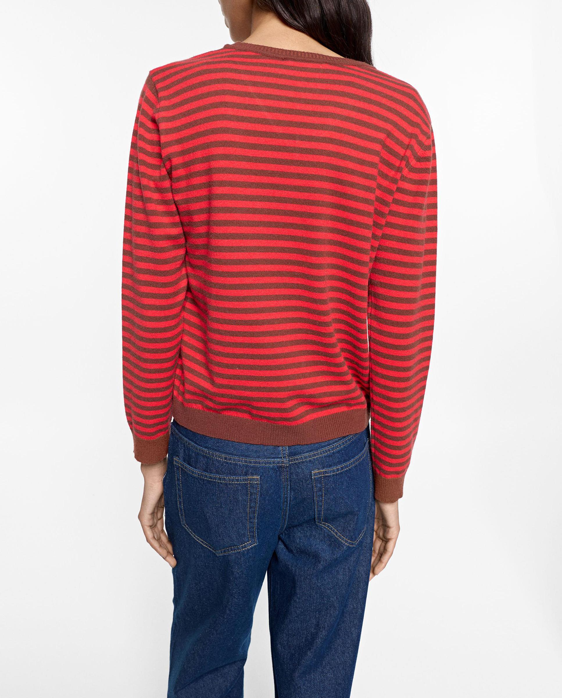 Jersey de mujer de manga larga con estampado de rayas - Parfois - Rojo Rojo-4