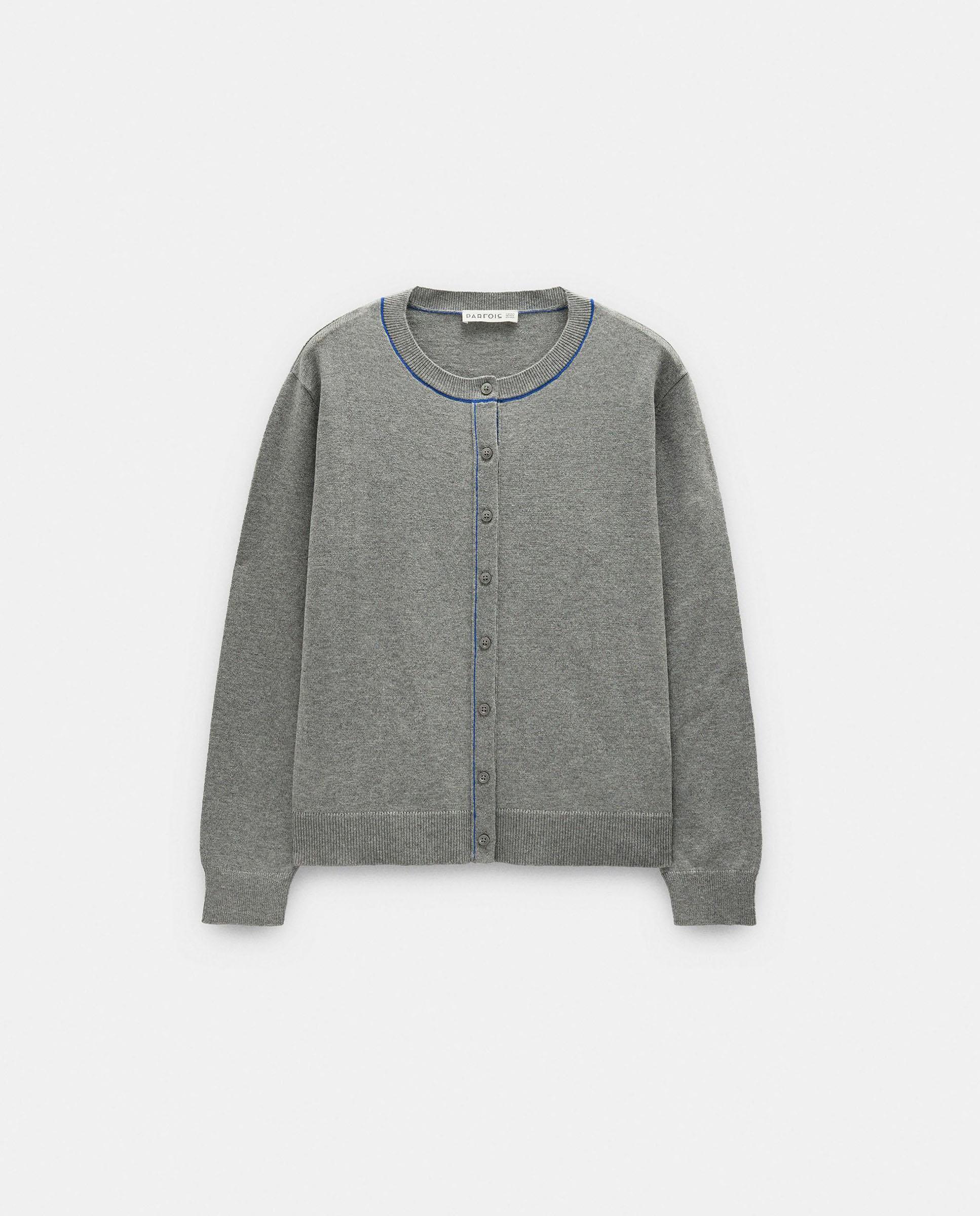 Cárdigan de mujer de punto en liso - Parfois - Gris Gris-1