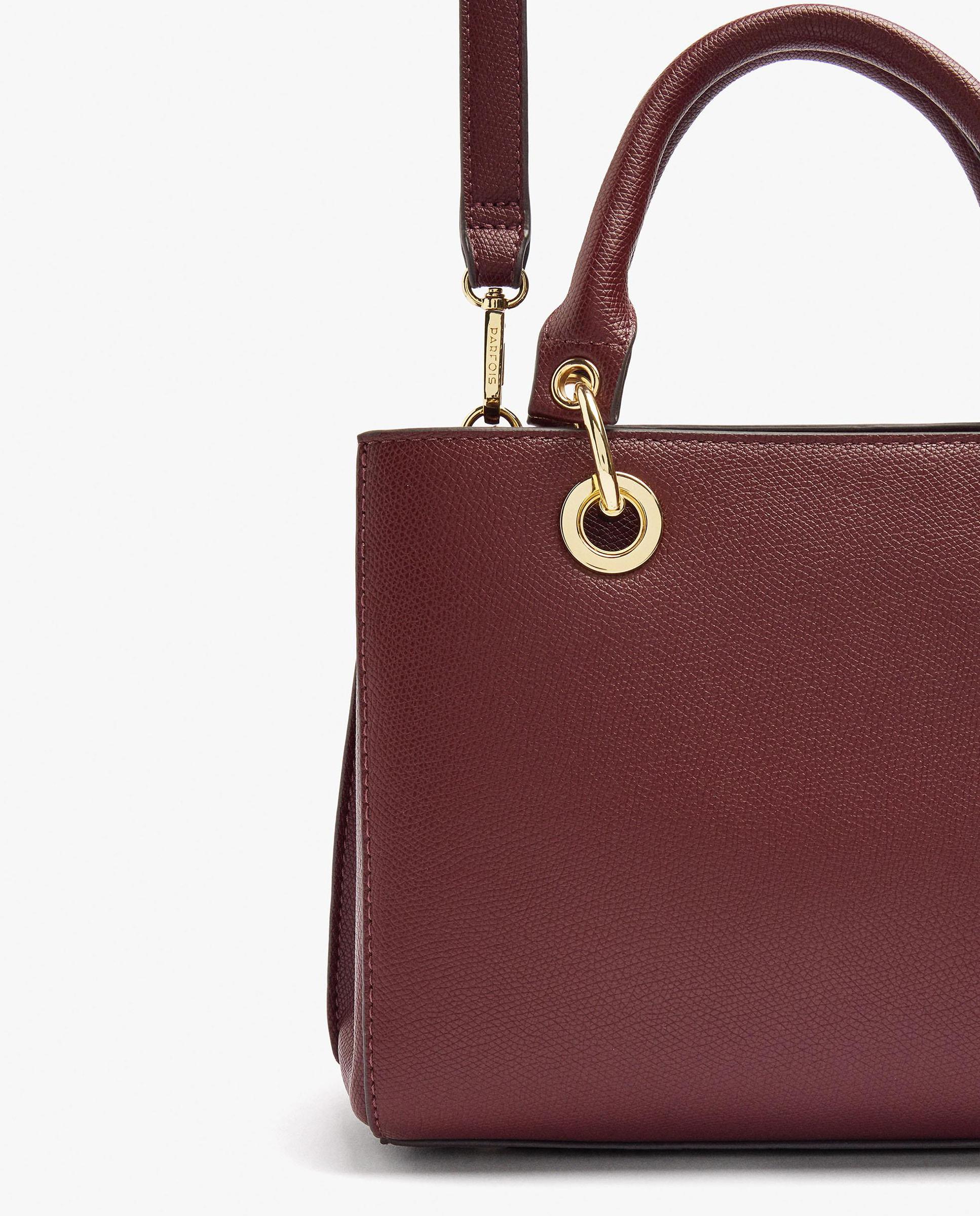 Bolso de mano estilo tote convertible a bandolera con cierre de cremallera en liso - Parfois - Burdeos Burdeos-3