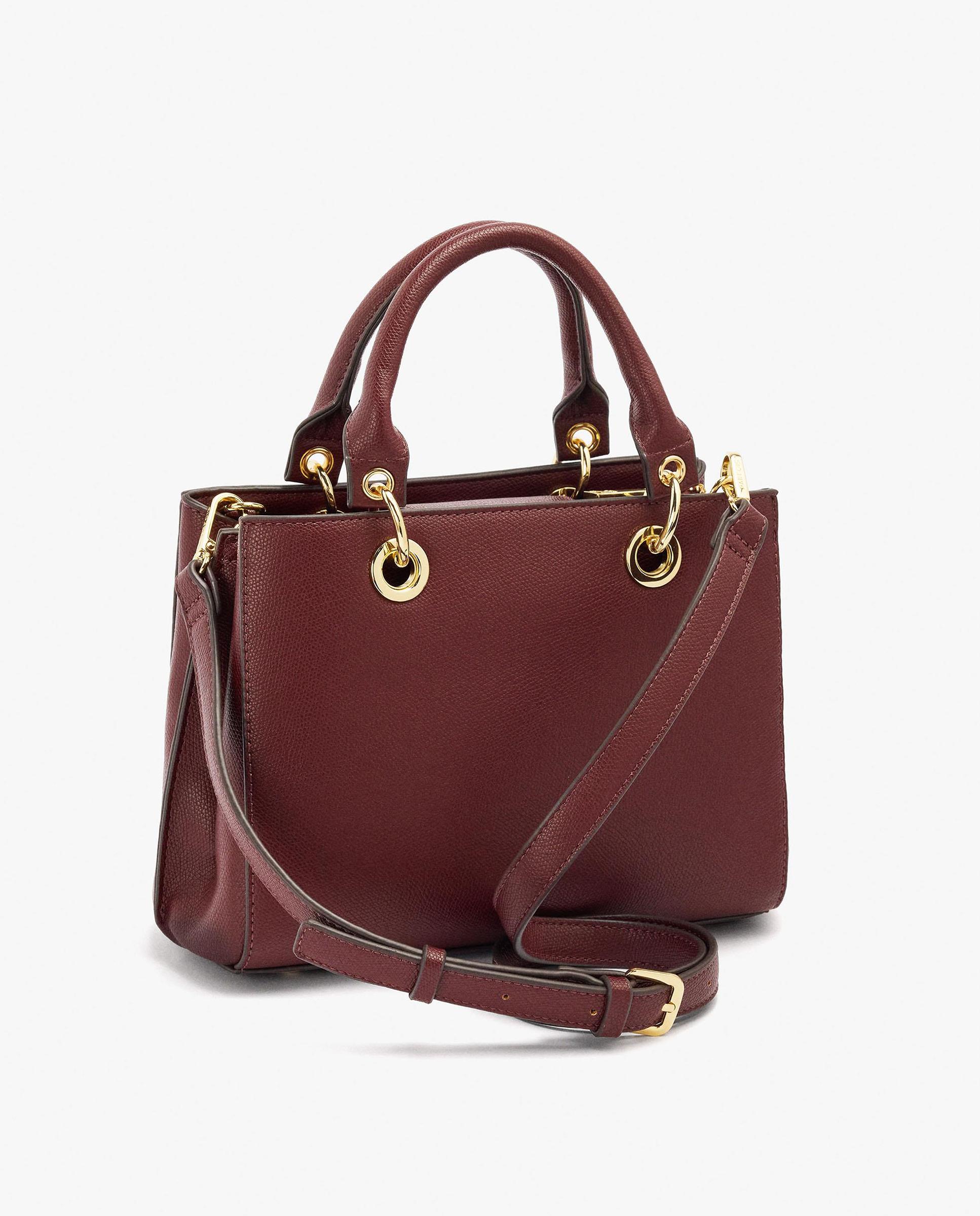 Bolso de mano estilo tote convertible a bandolera con cierre de cremallera en liso - Parfois - Burdeos Burdeos-2