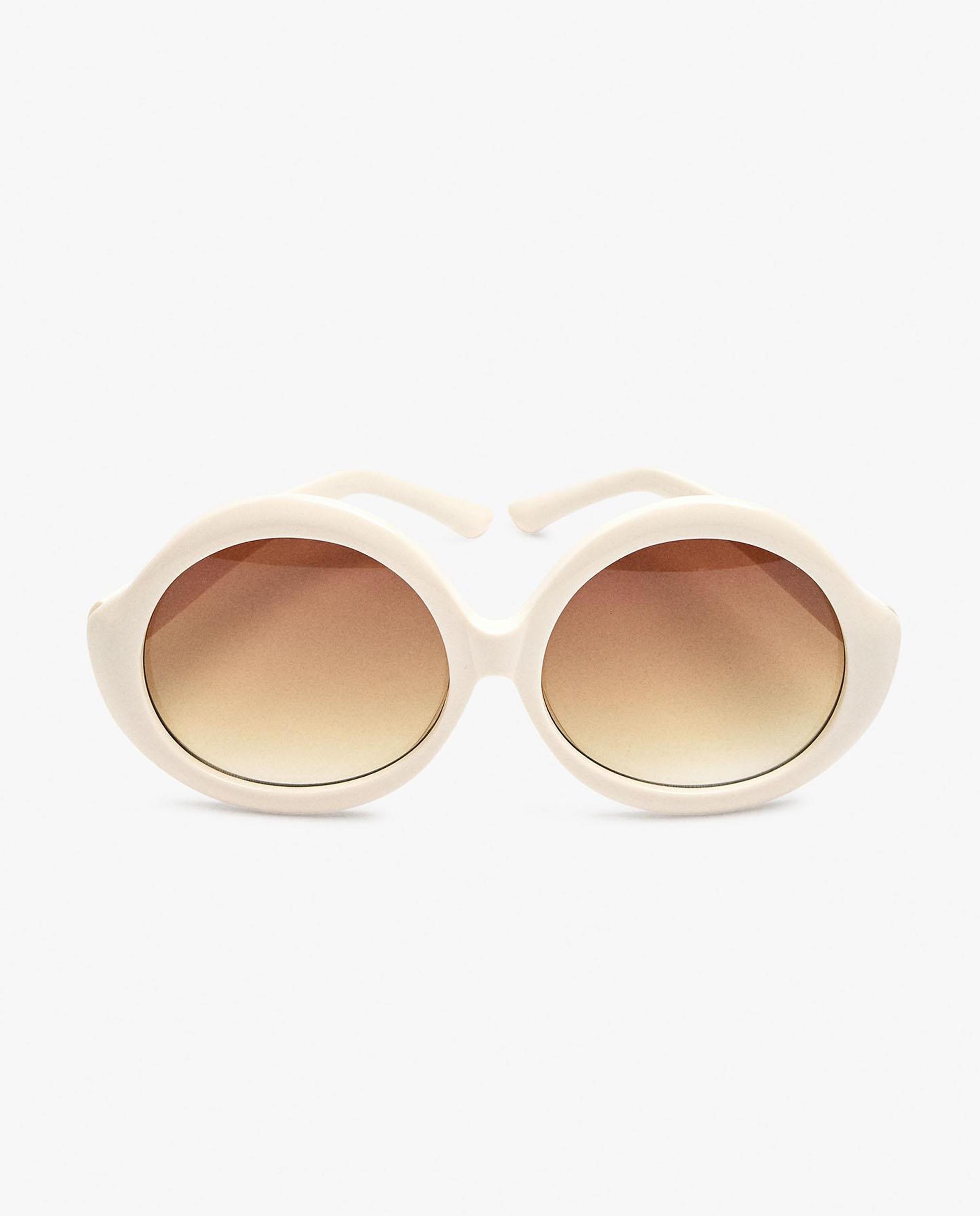 Gafas de sol de mujer parfois con protección uv y forma redonda en liso - Crudo Crudo-1