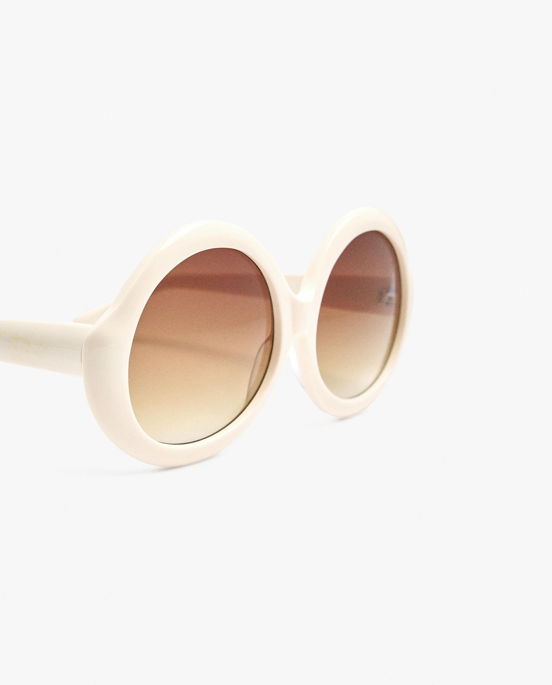 Gafas de sol de mujer parfois con protección uv y forma redonda en liso - Crudo Crudo-3