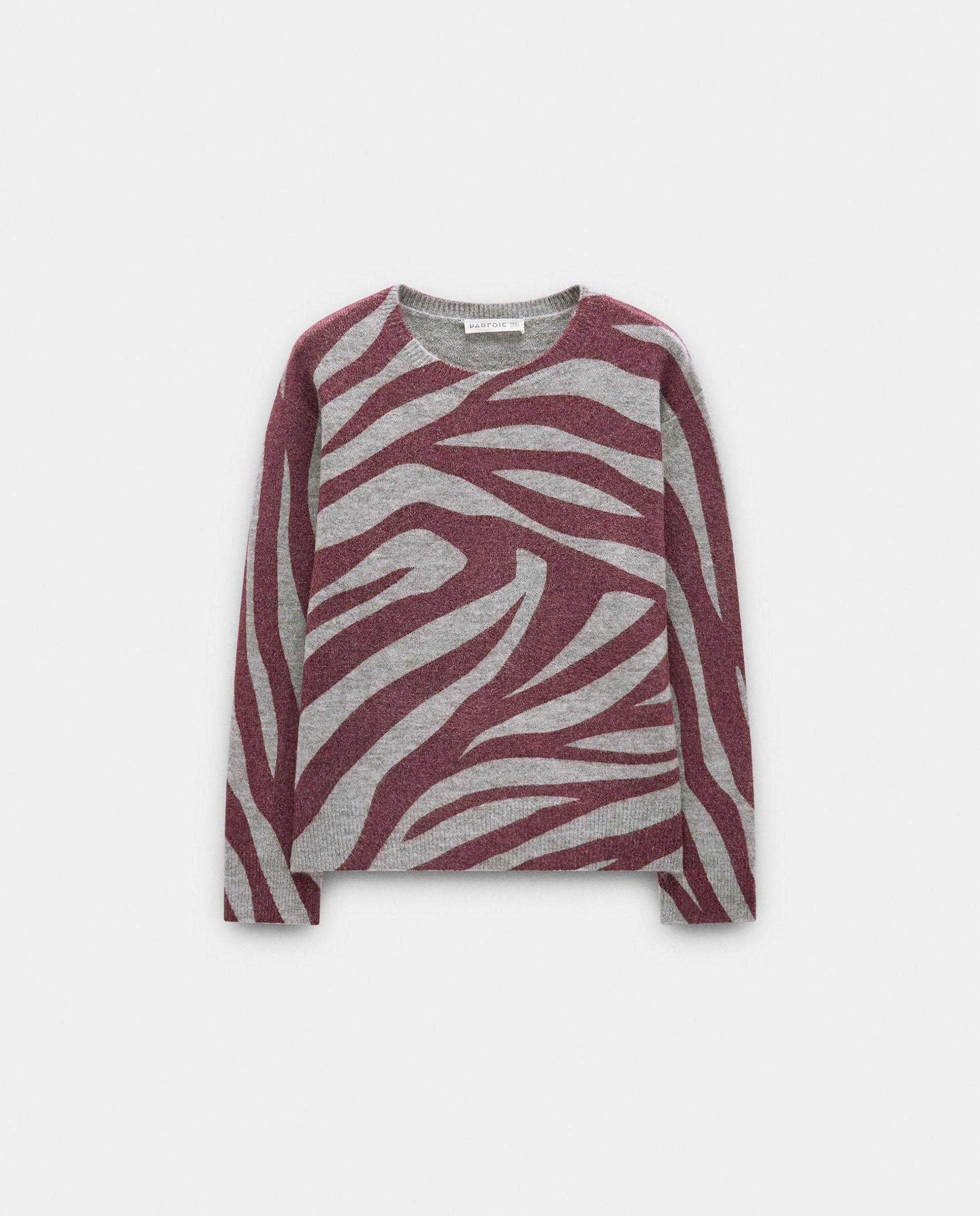 Jersey de mujer de manga larga con estampado animal print - Parfois - Burdeos Burdeos-6