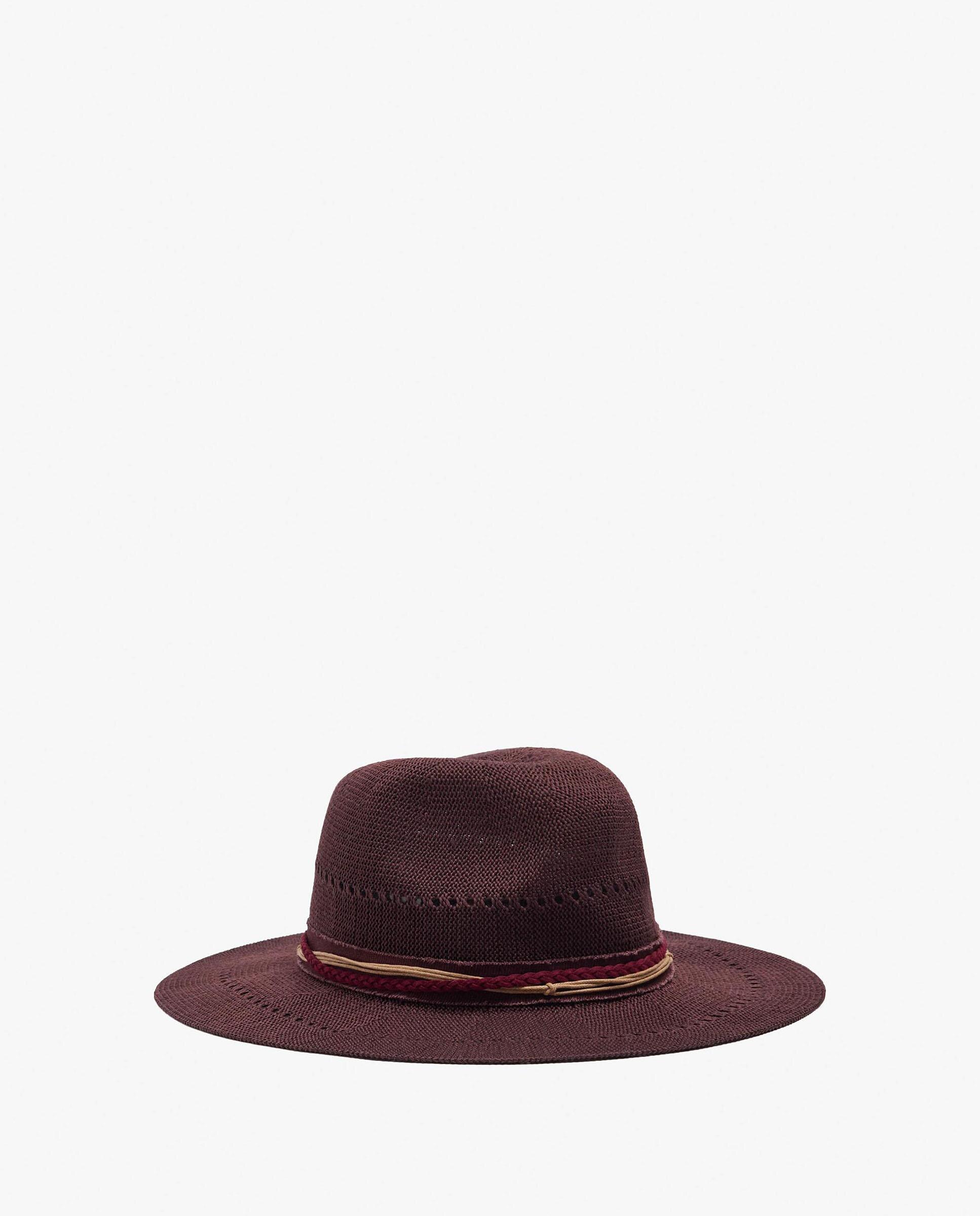 Sombrero de mujer con tira decorativa en liso - Parfois - Marrón oscuro Marrón oscuro-2