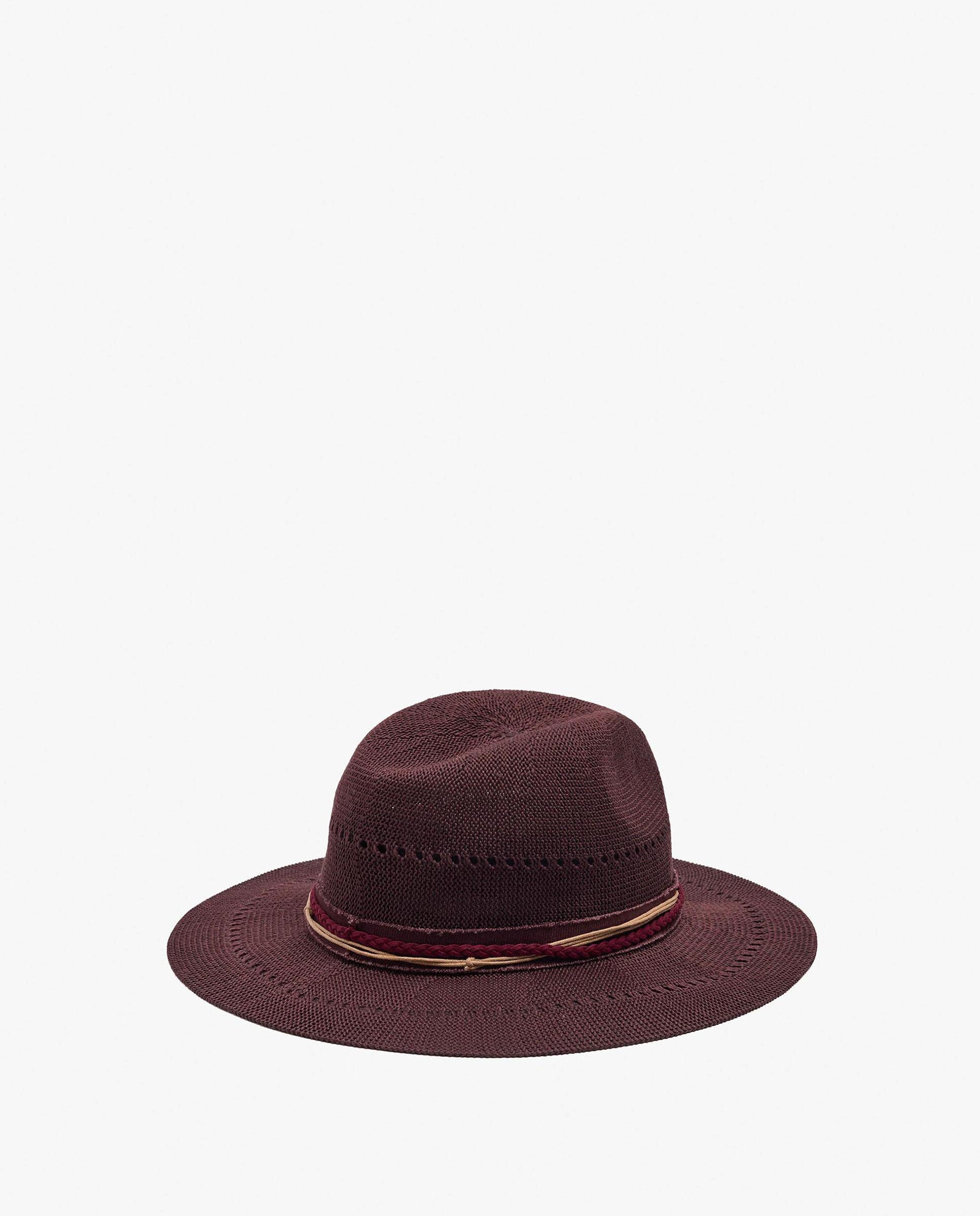 Sombrero de mujer con tira decorativa en liso - Parfois - Marrón oscuro Marrón oscuro-4