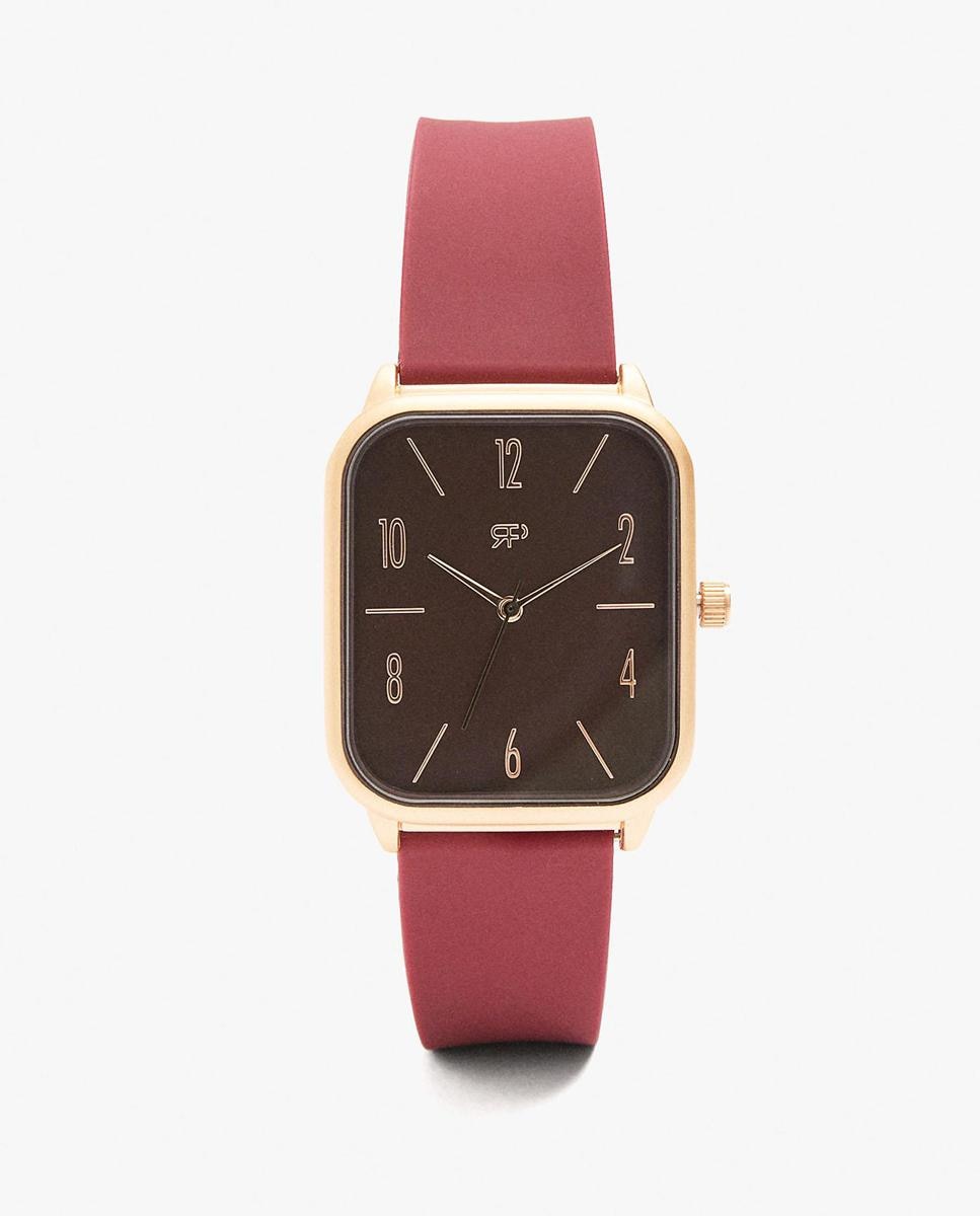 Imagen 1 de Reloj de mujer cuadrado con cierre de hebilla en liso - Parfois - Burdeos Burdeos