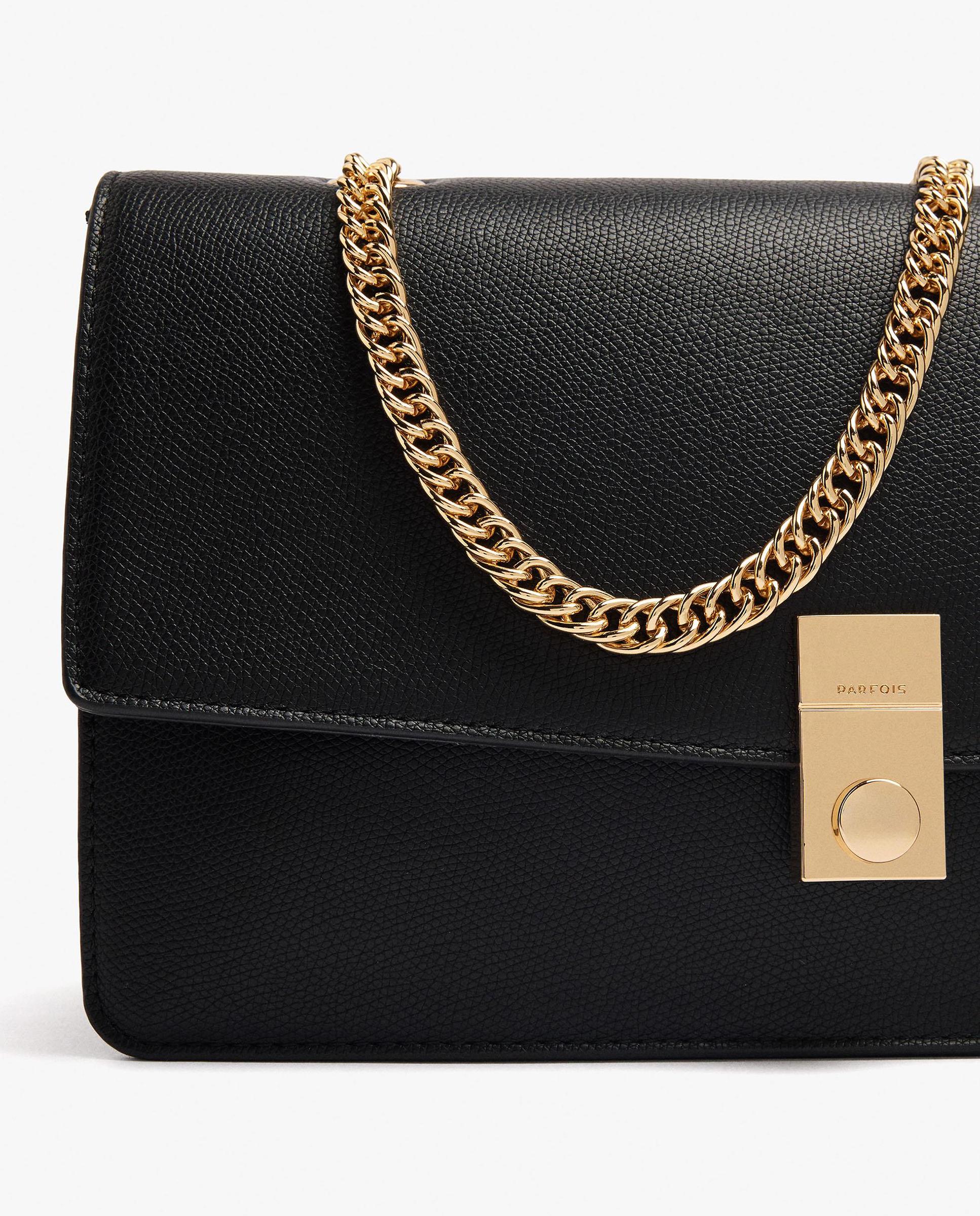 Bolso de hombro con solapa y cierre imantado en liso - Parfois - Negro Negro-3