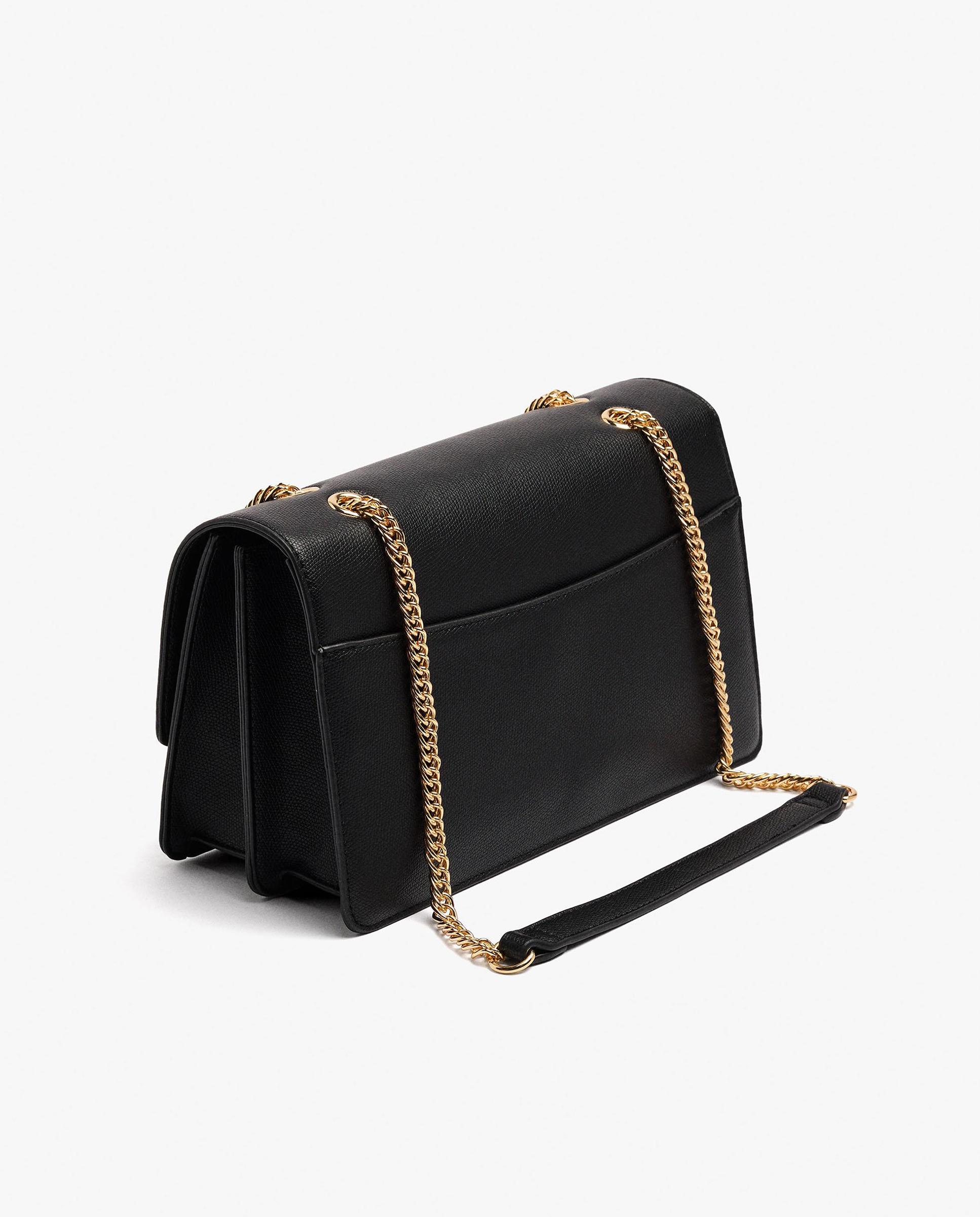 Bolso de hombro con solapa y cierre imantado en liso - Parfois - Negro Negro-2