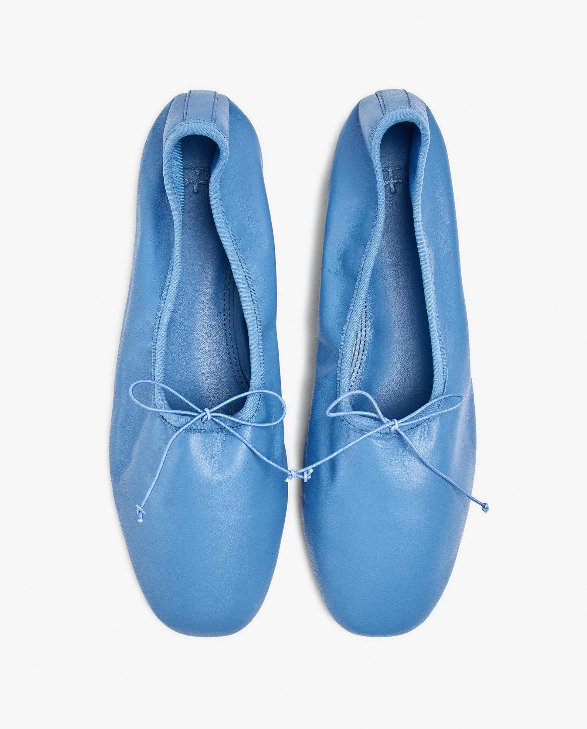 Bailarinas planas de mujer 100% piel en liso - Parfois - Azul Azul-3