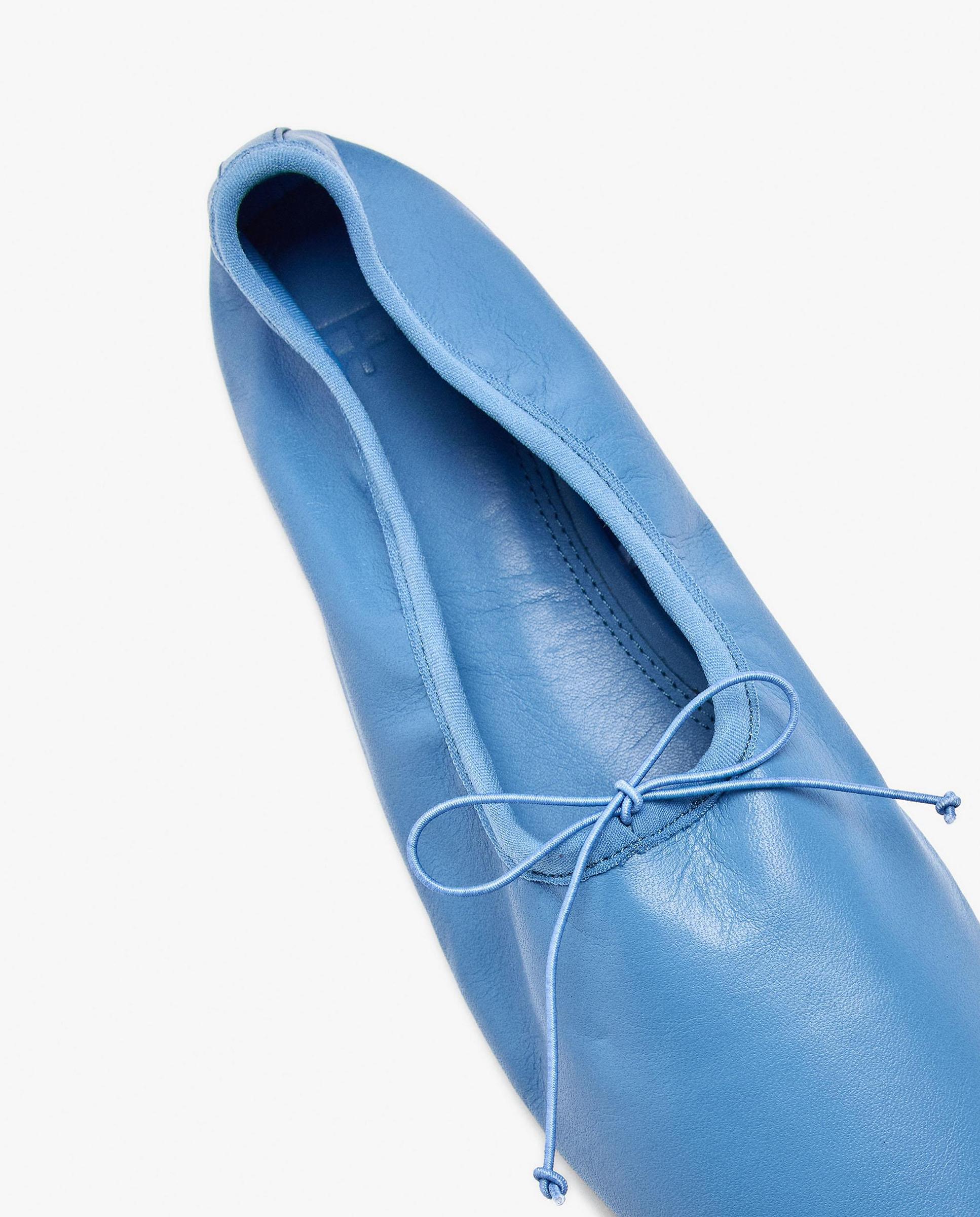 Bailarinas planas de mujer 100% piel en liso - Parfois - Azul Azul-5