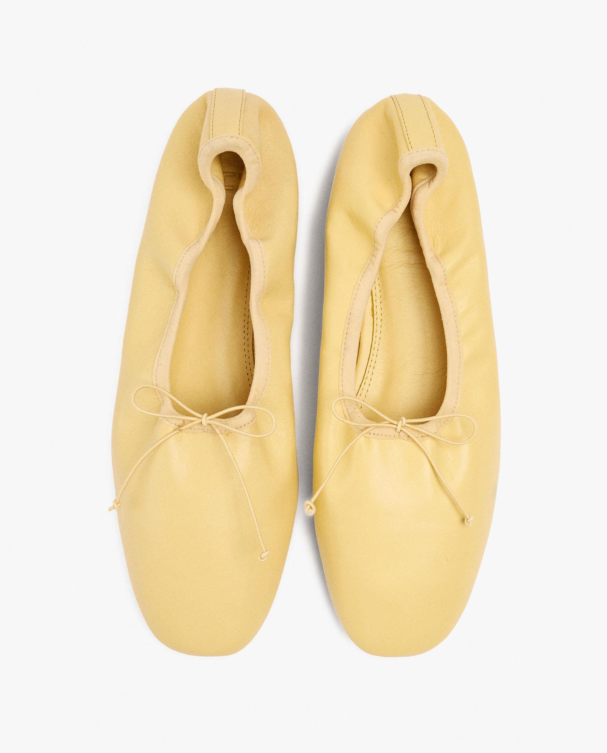 Bailarinas planas de mujer 100% piel en liso - Parfois - Amarillo Amarillo-3