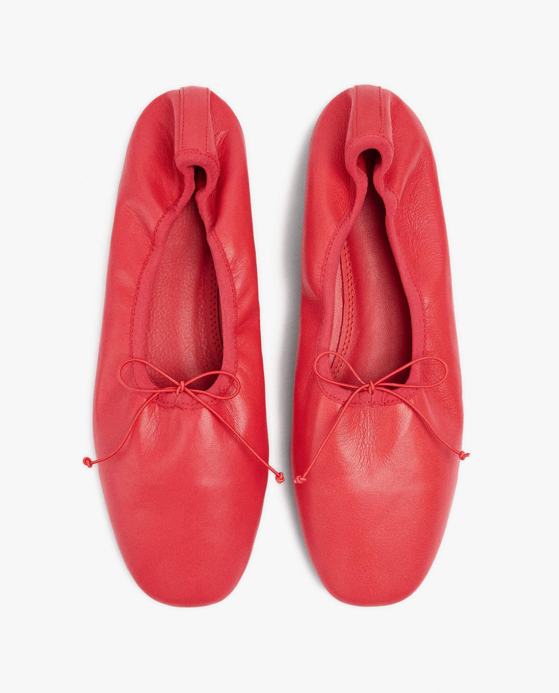 Bailarinas planas de mujer 100% piel en liso - Parfois - Rojo Rojo-3