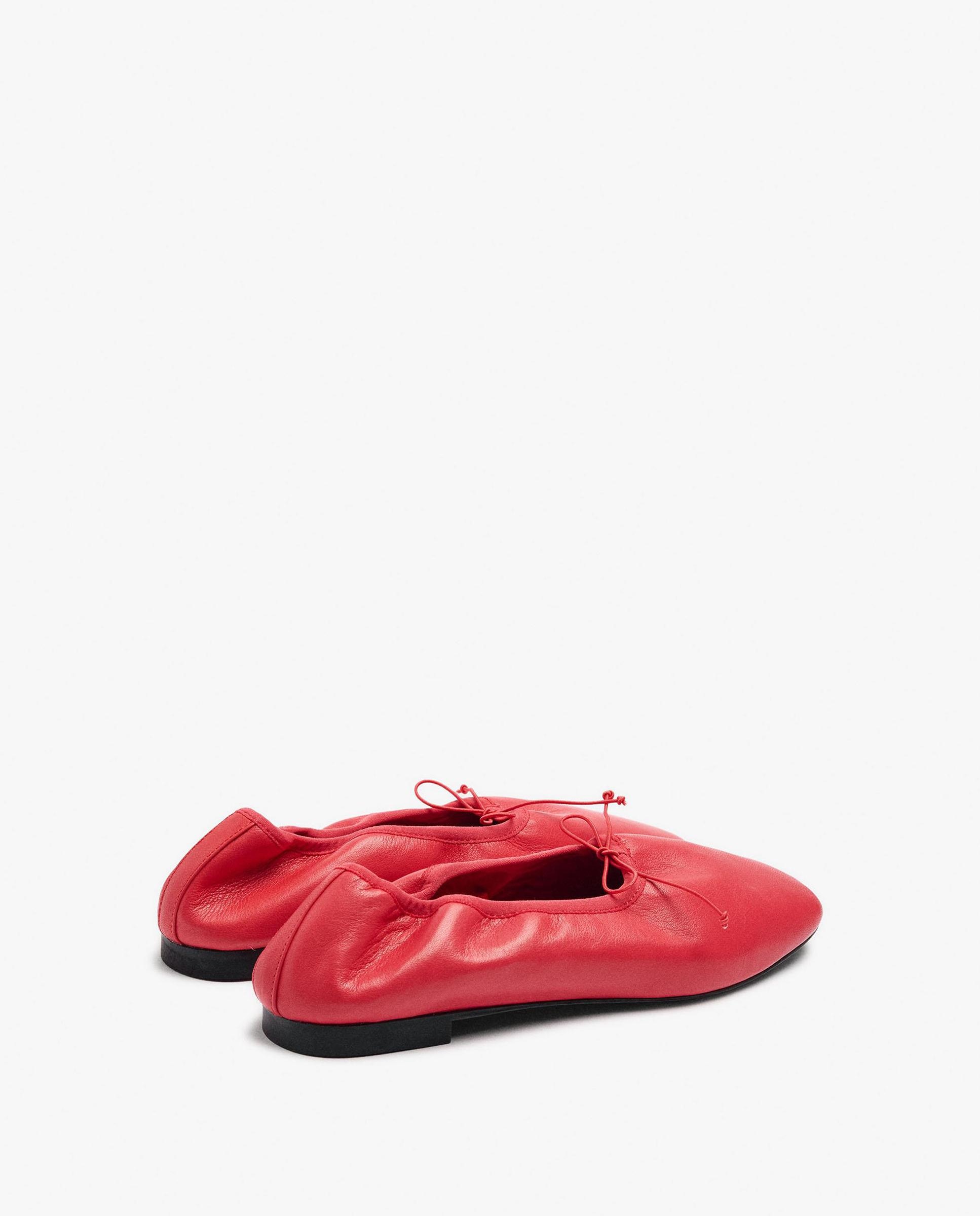 Bailarinas planas de mujer 100% piel en liso - Parfois - Rojo Rojo-4