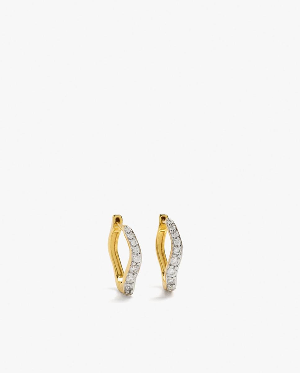 Pendientes de aro irregulares con circonitas - Parfois - Blanco Blanco-1