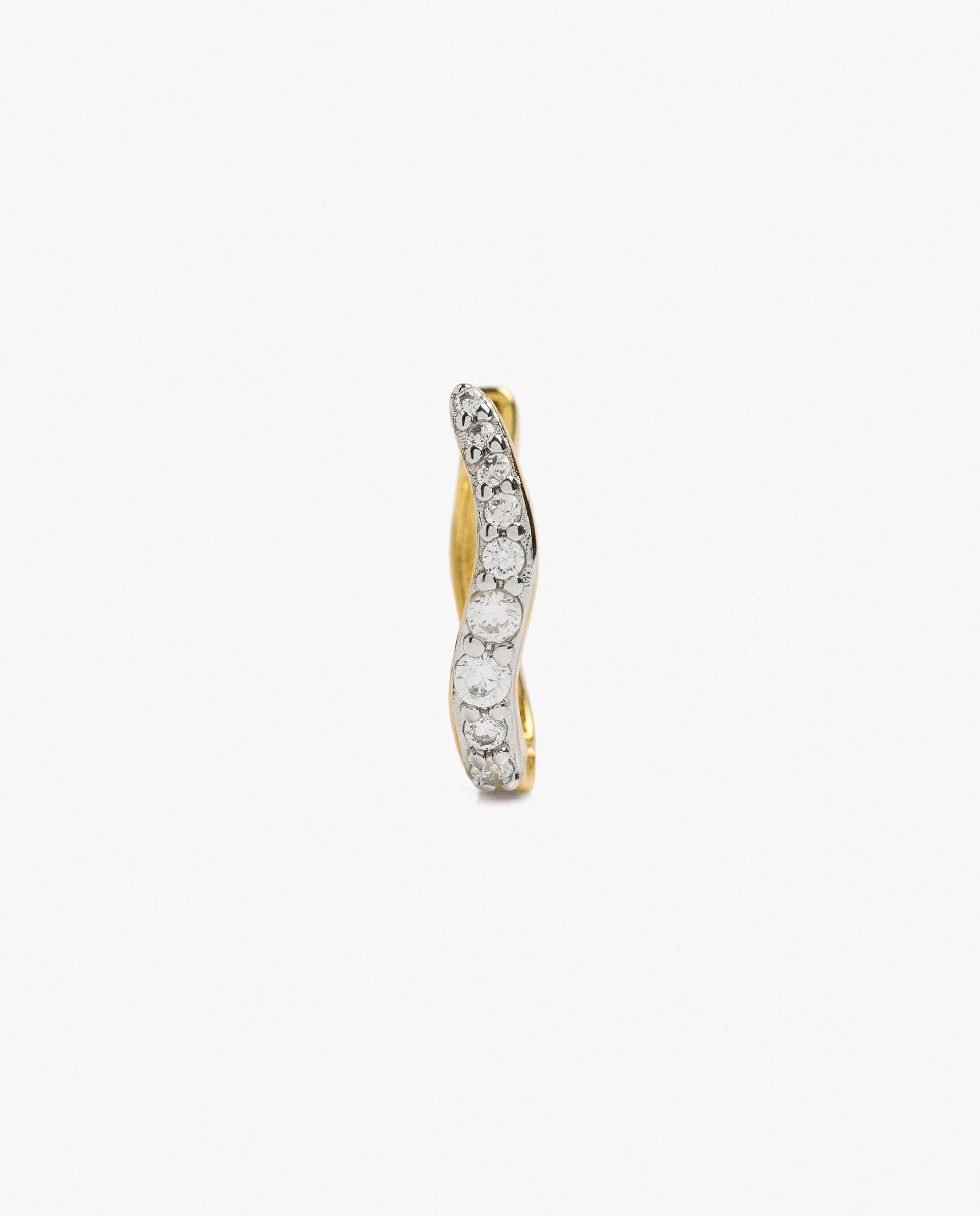 Pendientes de aro irregulares con circonitas - Parfois - Blanco Blanco-2