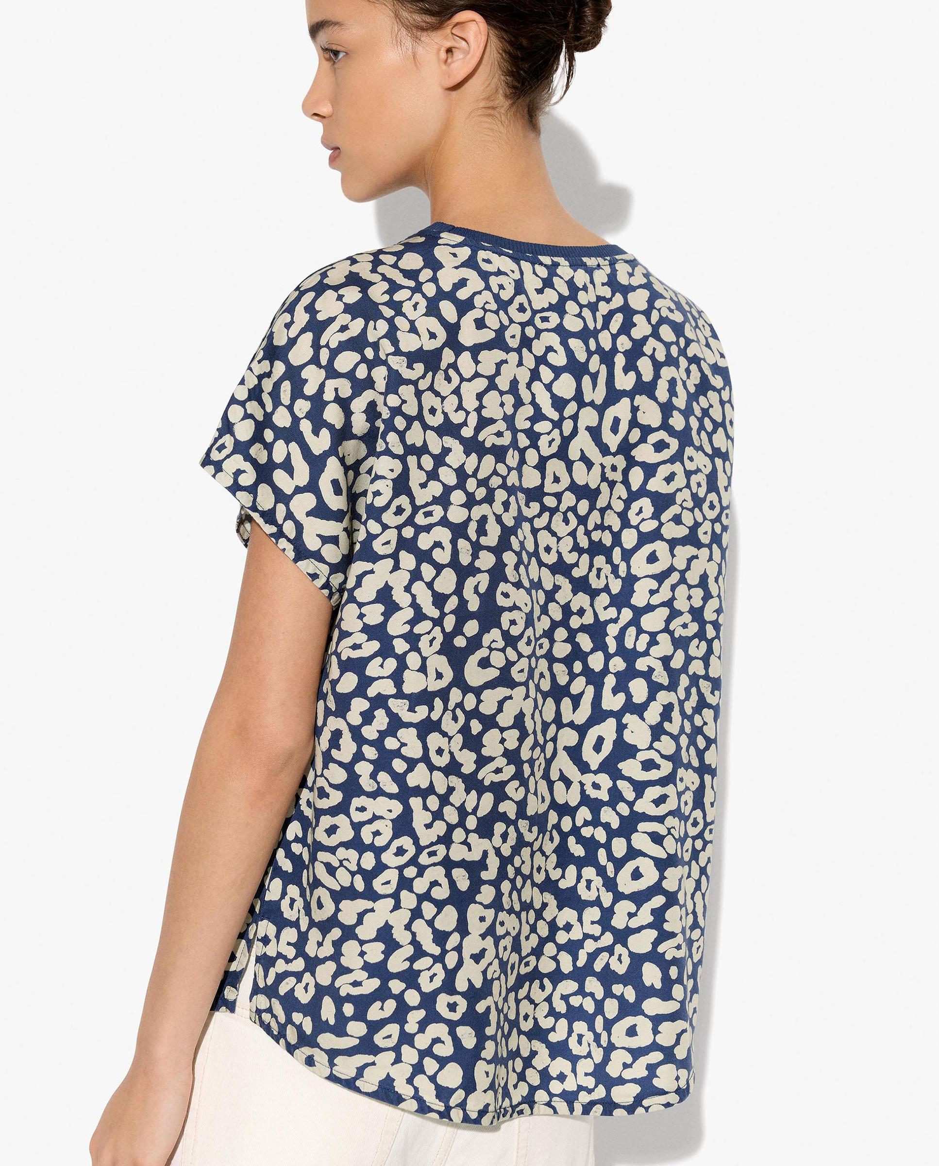 Camiseta de mujer 100% liocel de manga corta con estampado animal print - Parfois - Multicolor Multicolor-5