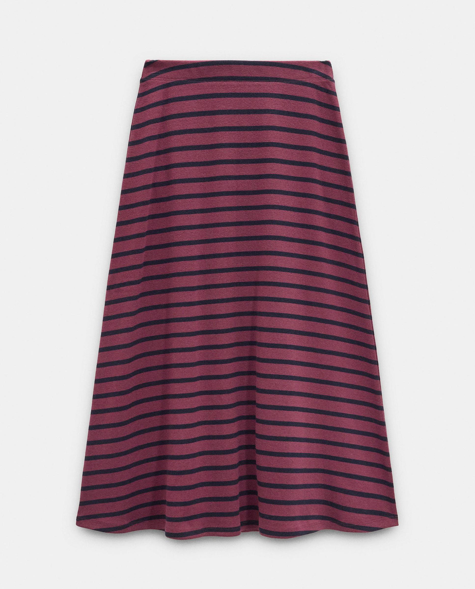 Falda midi 100% algodón con estampado de rayas - Parfois - Multicolor Multicolor-6