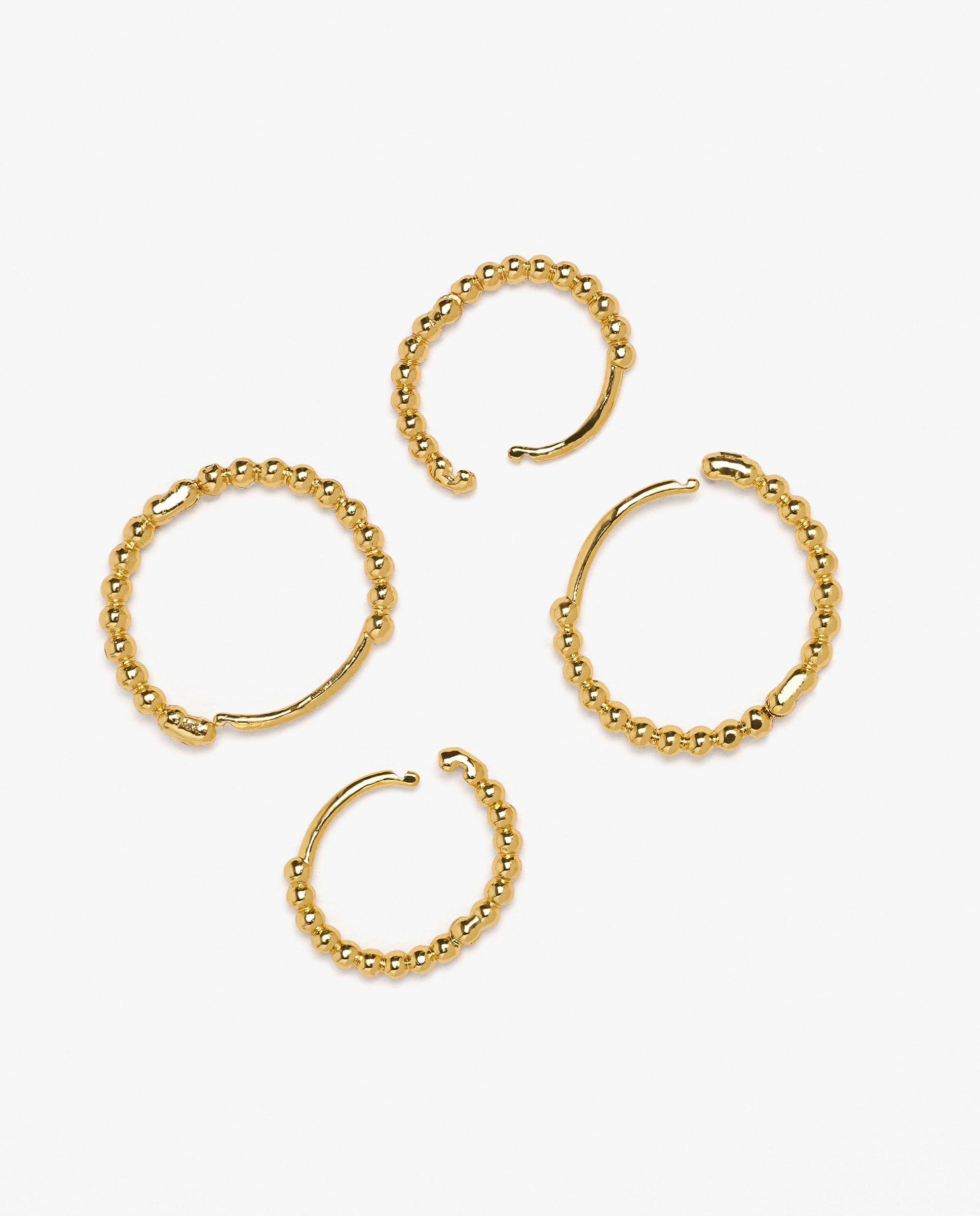 Pack de pendientes de aro con borlas unidas en liso - Parfois - Dorado Dorado-3