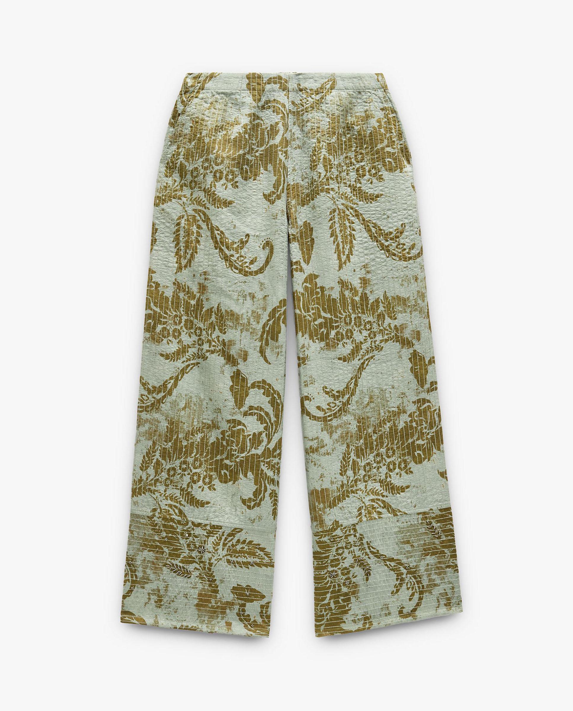 Pantalones anchos de mujer con estampado floral - Parfois - Gris Gris-7
