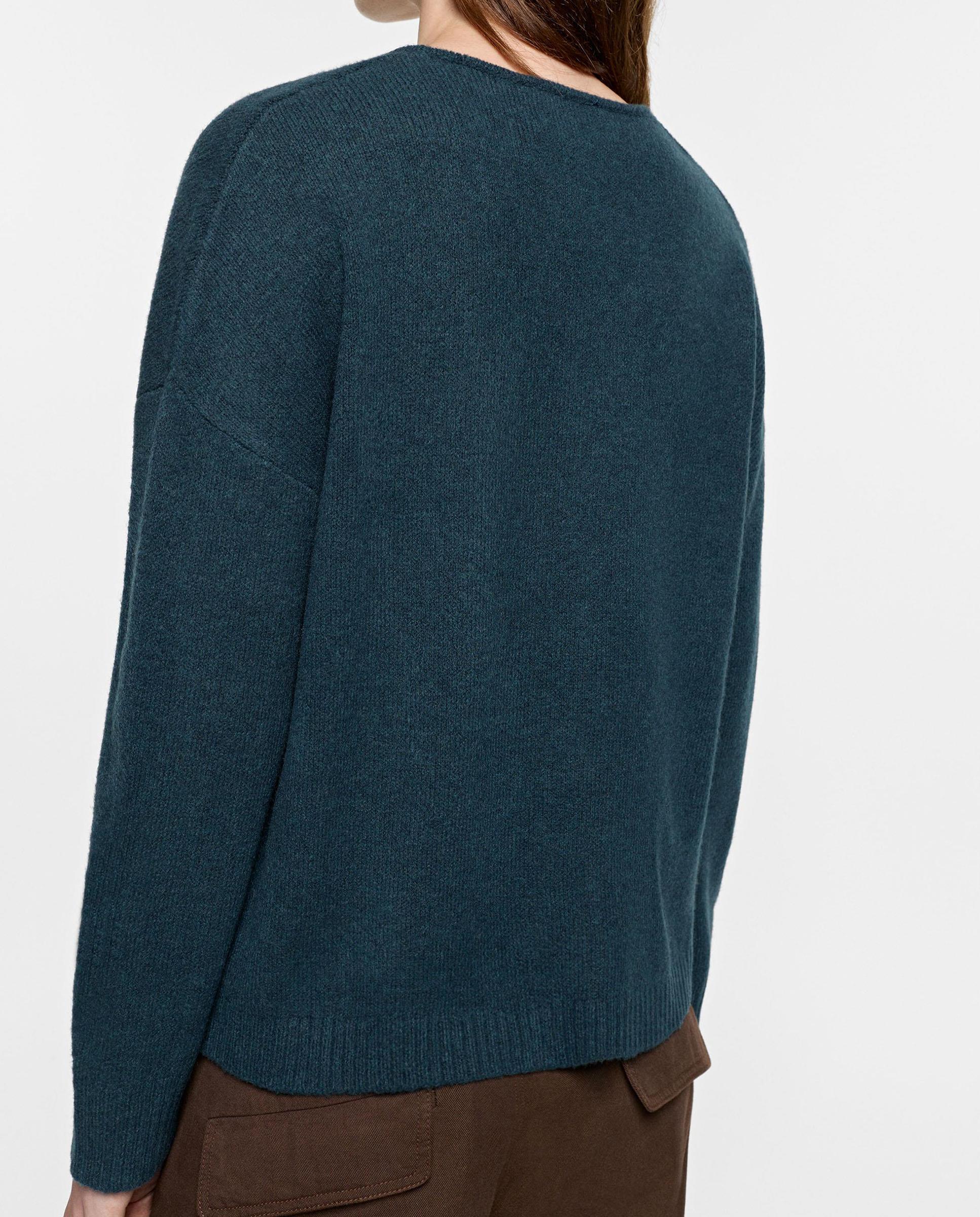 Jersey de mujer de punto de manga larga con cuello pico - Parfois - Azul Azul-4
