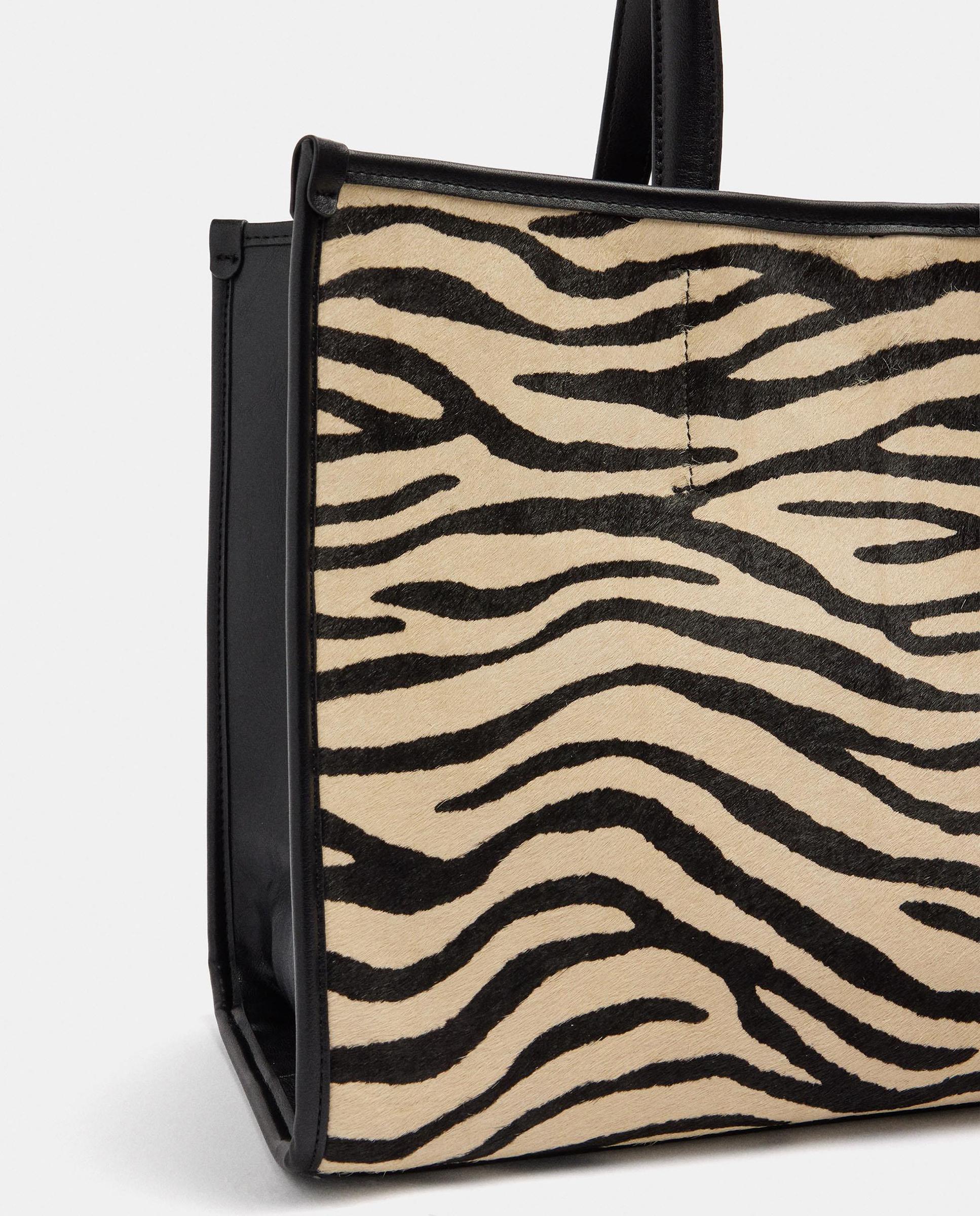 Shopper con cierre de botón y estampado animal print - Parfois - Multicolor Multicolor-3