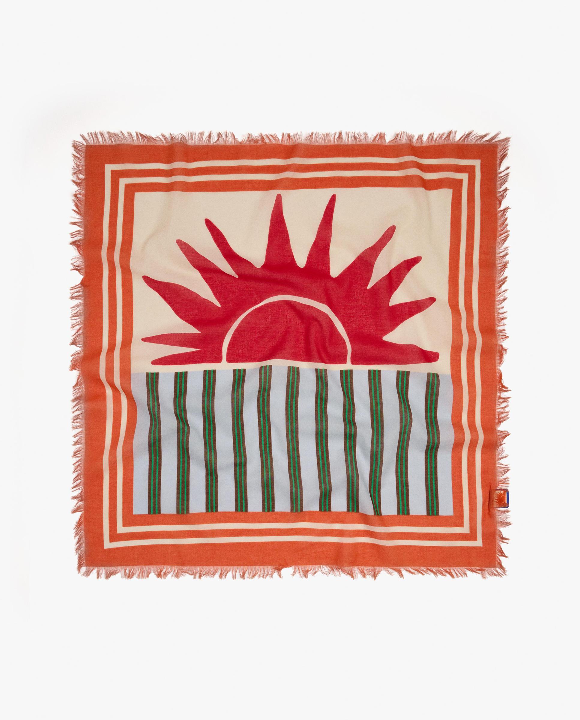 Pañuelo 100% algodón cuadrado con estampados - Parfois - Naranja Naranja-1