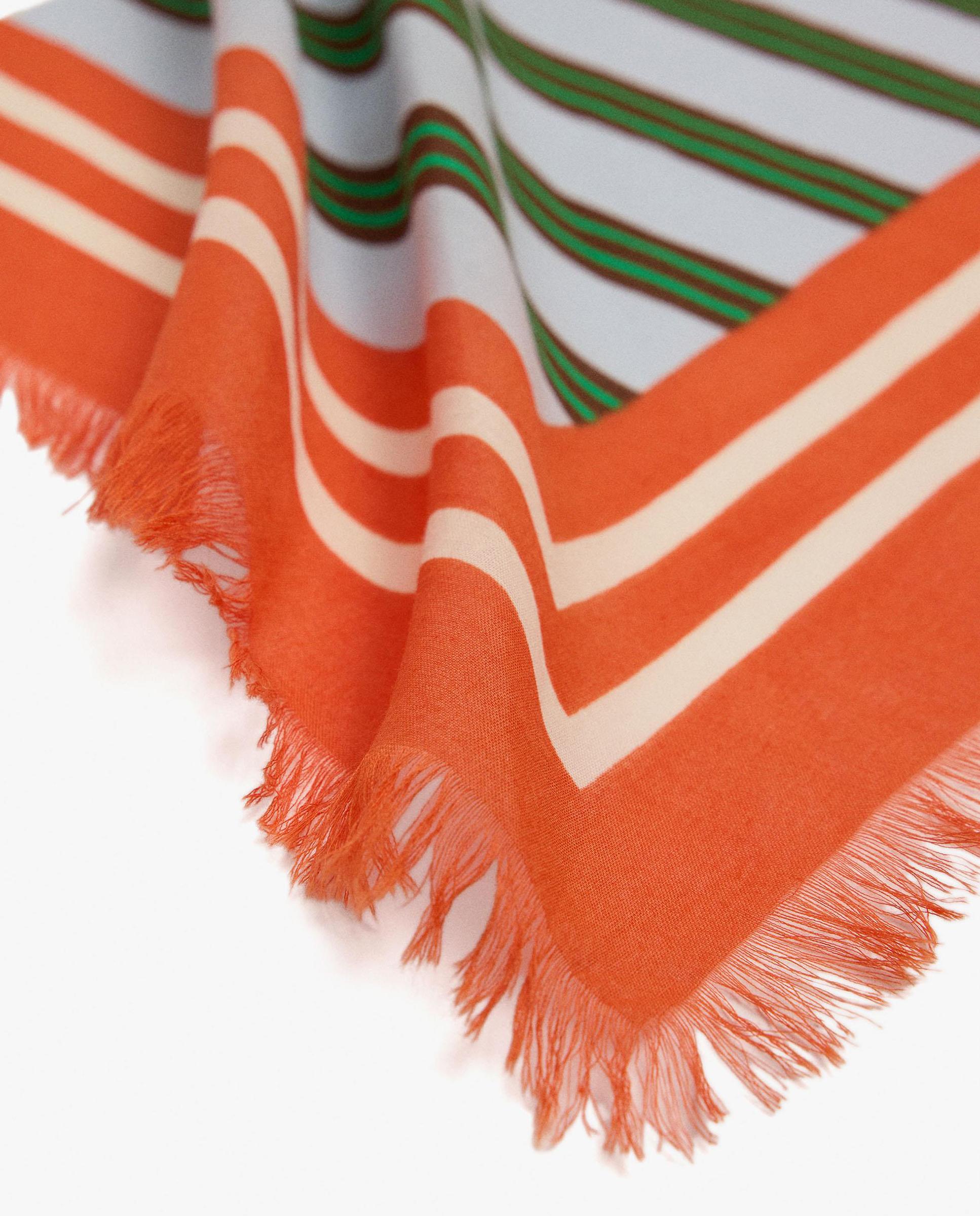 Pañuelo 100% algodón cuadrado con estampados - Parfois - Naranja Naranja-3