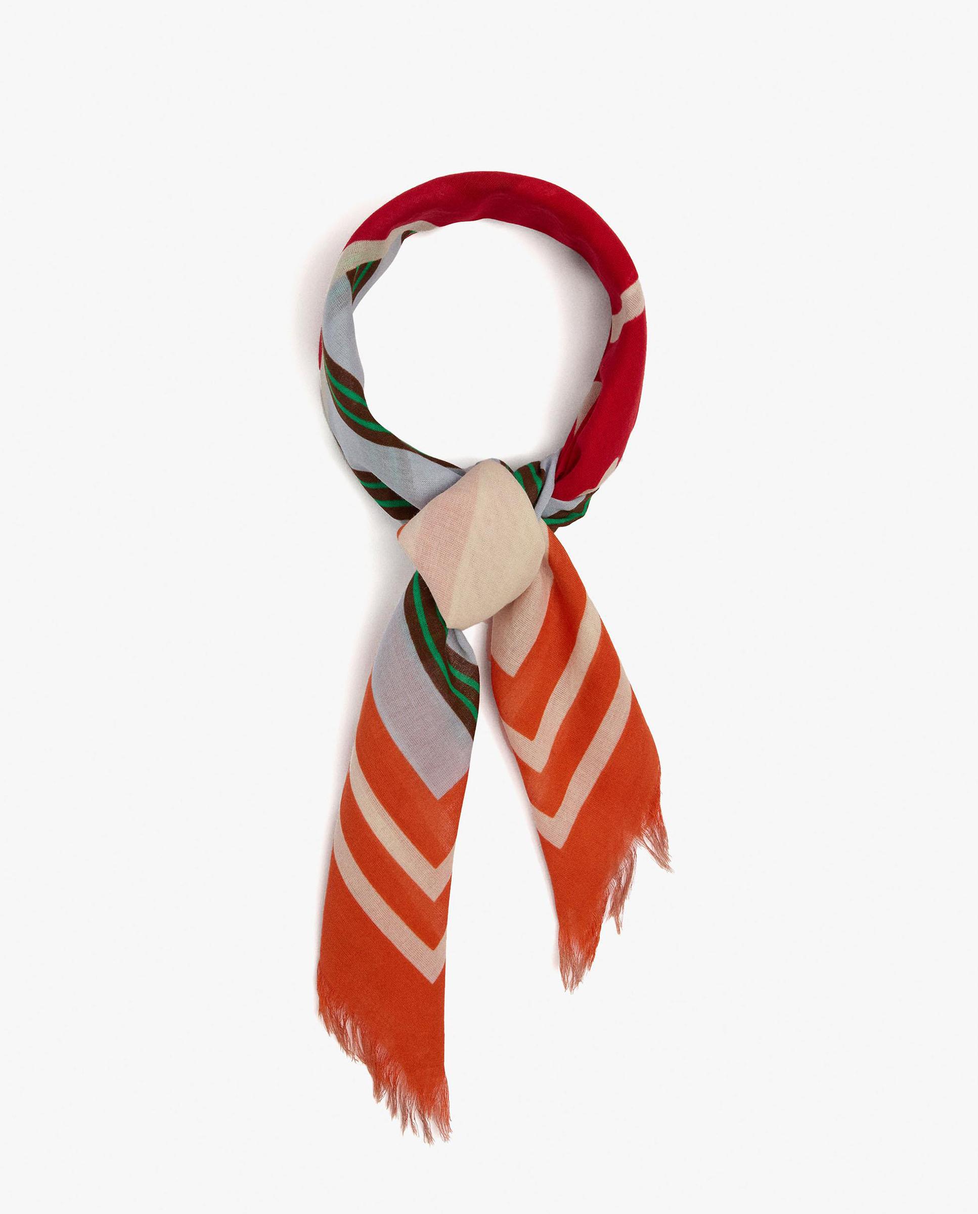 Pañuelo 100% algodón cuadrado con estampados - Parfois - Naranja Naranja-2