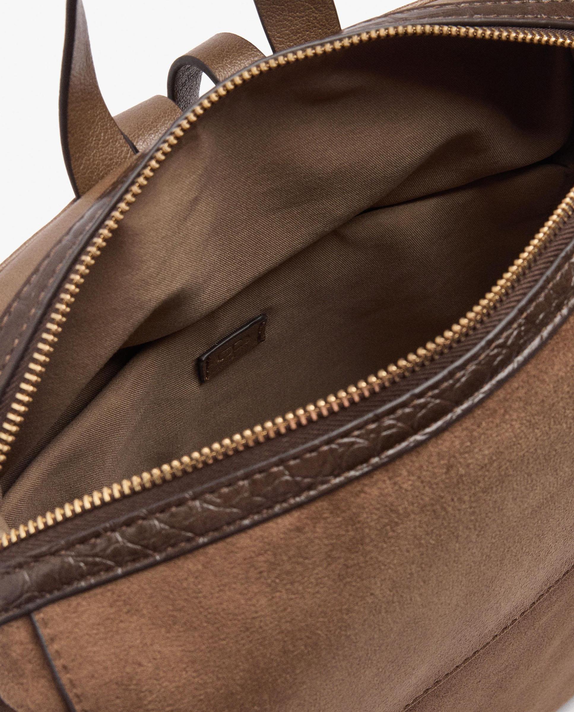 Mochila de mujer con varios compartimentos y cierre de cremallera en liso - Parfois - Marrón claro Marrón claro-4