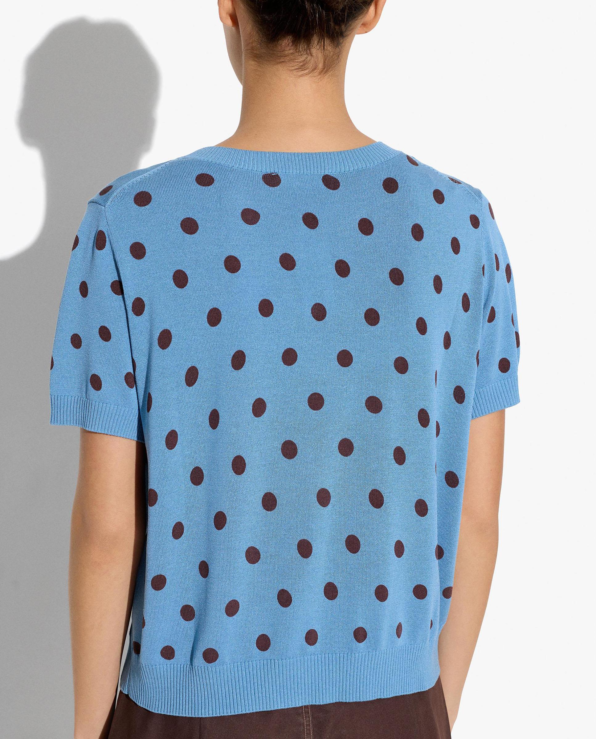 Jersey de mujer de punto de manga corta con estampado de lunares - Parfois - Azul Azul-4