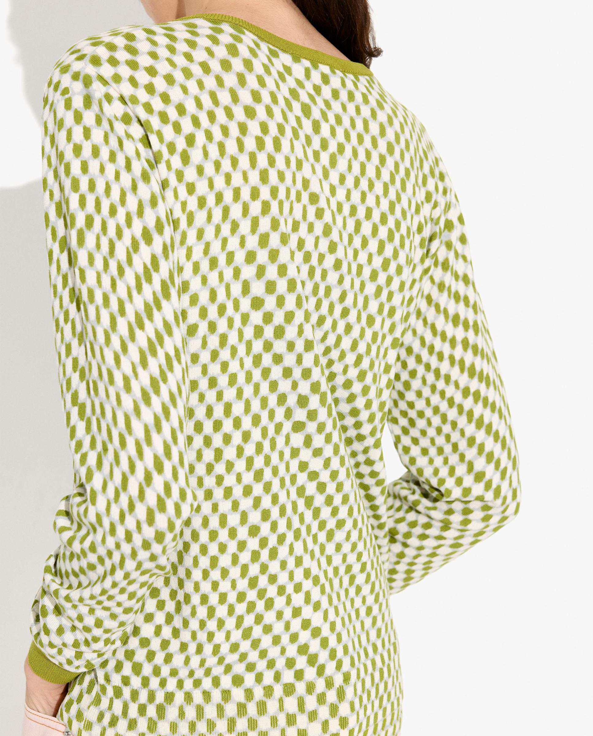 Cárdigan de mujer de punto con estampado vichy - Parfois - Verde Verde-4