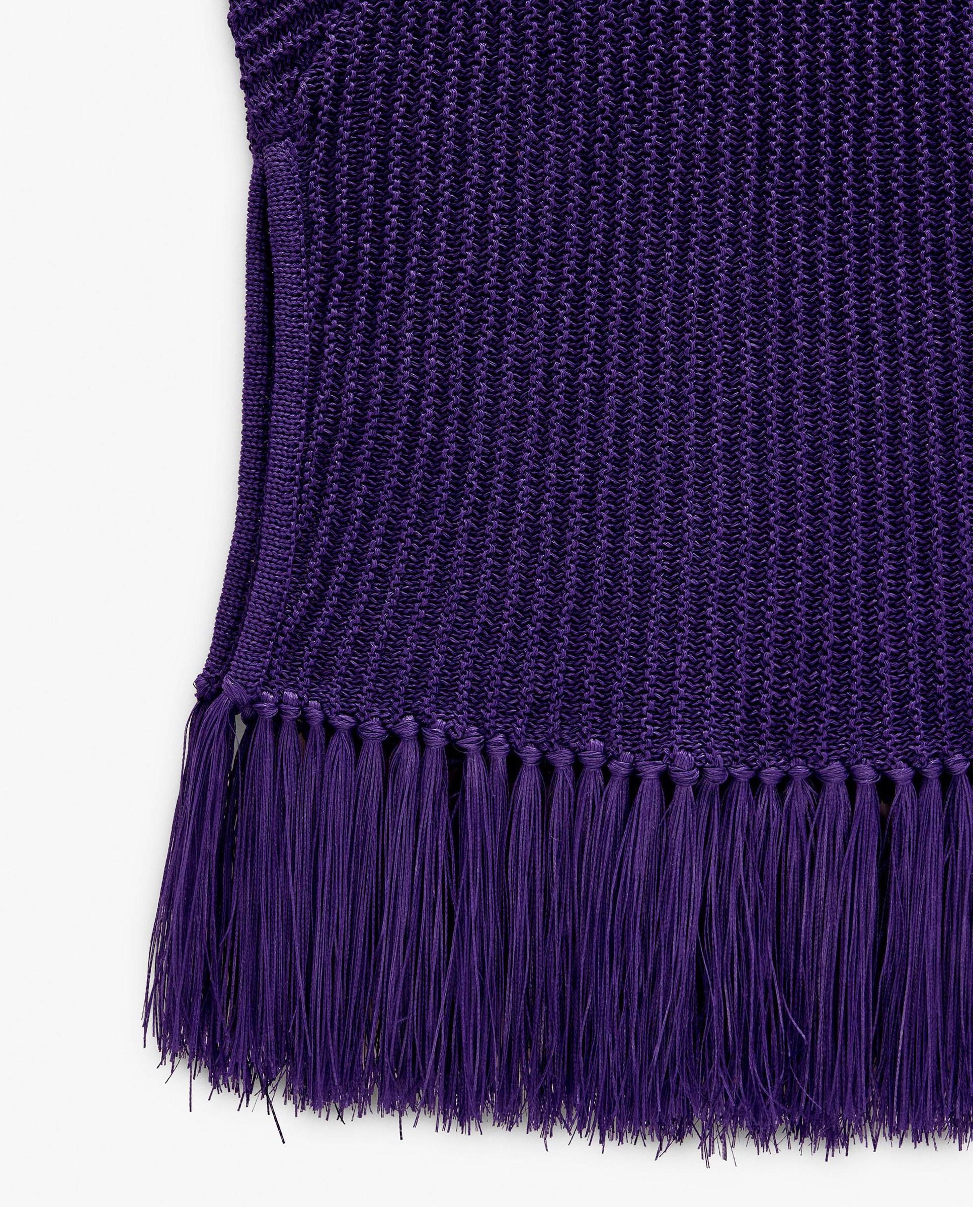Top de mujer de punto sin mangas con flecos en el bajo - Parfois - Morado Morado-6