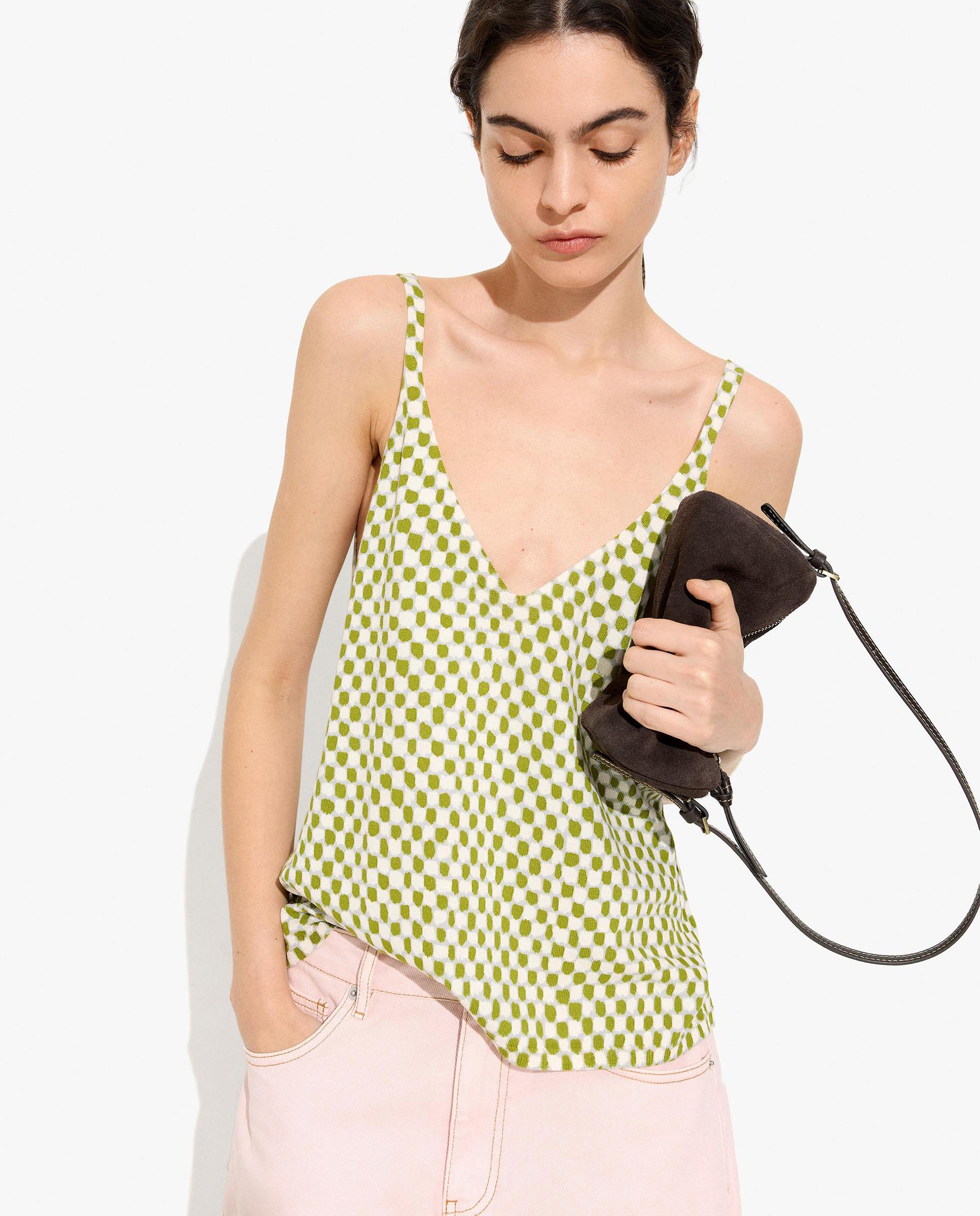 Imagen 1 de Top de mujer de tirantes con estampado vichy - Parfois - Verde Verde