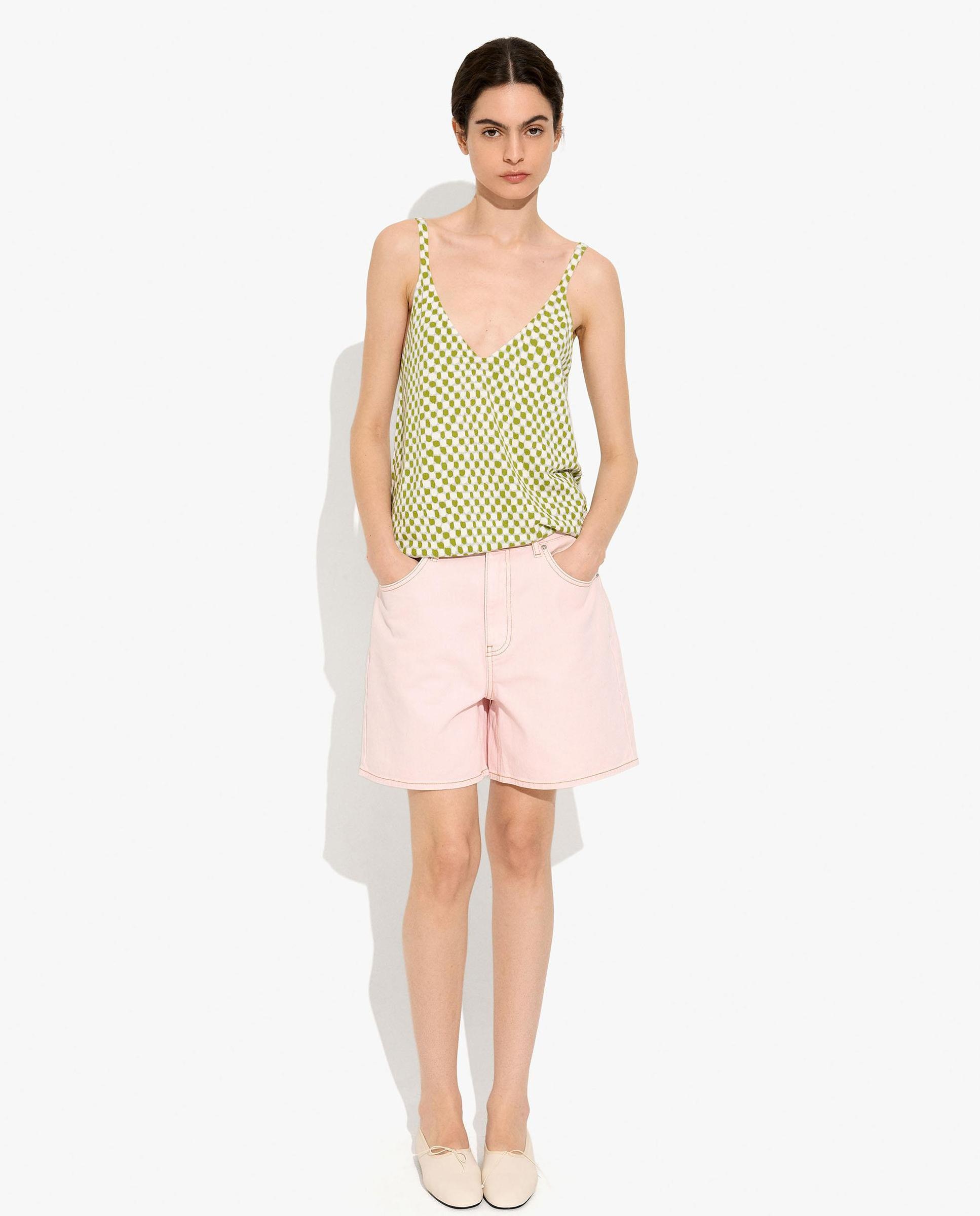 Imagen 2 de Top de mujer de tirantes con estampado vichy - Parfois - Verde Verde