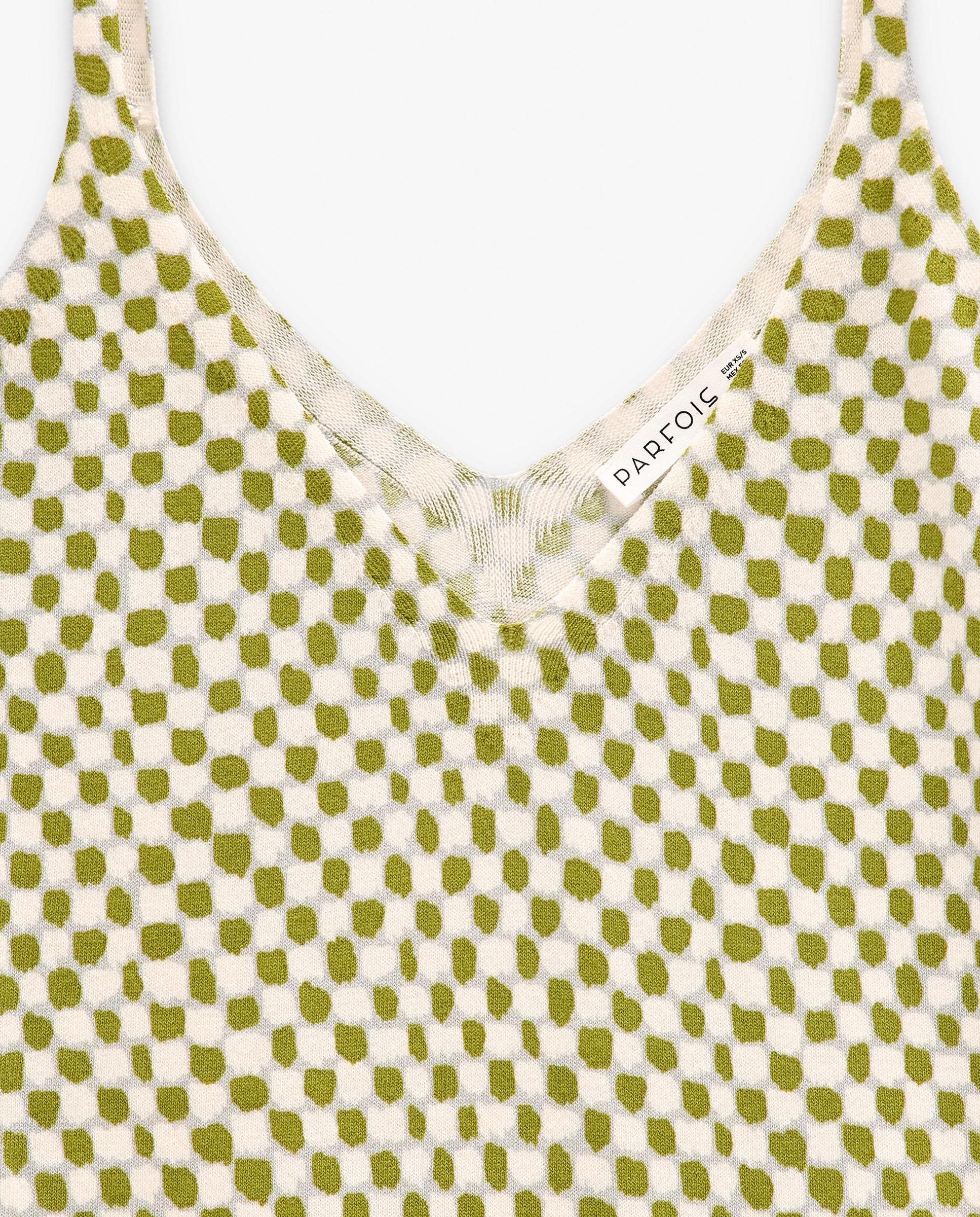 Imagen 6 de Top de mujer de tirantes con estampado vichy - Parfois - Verde Verde