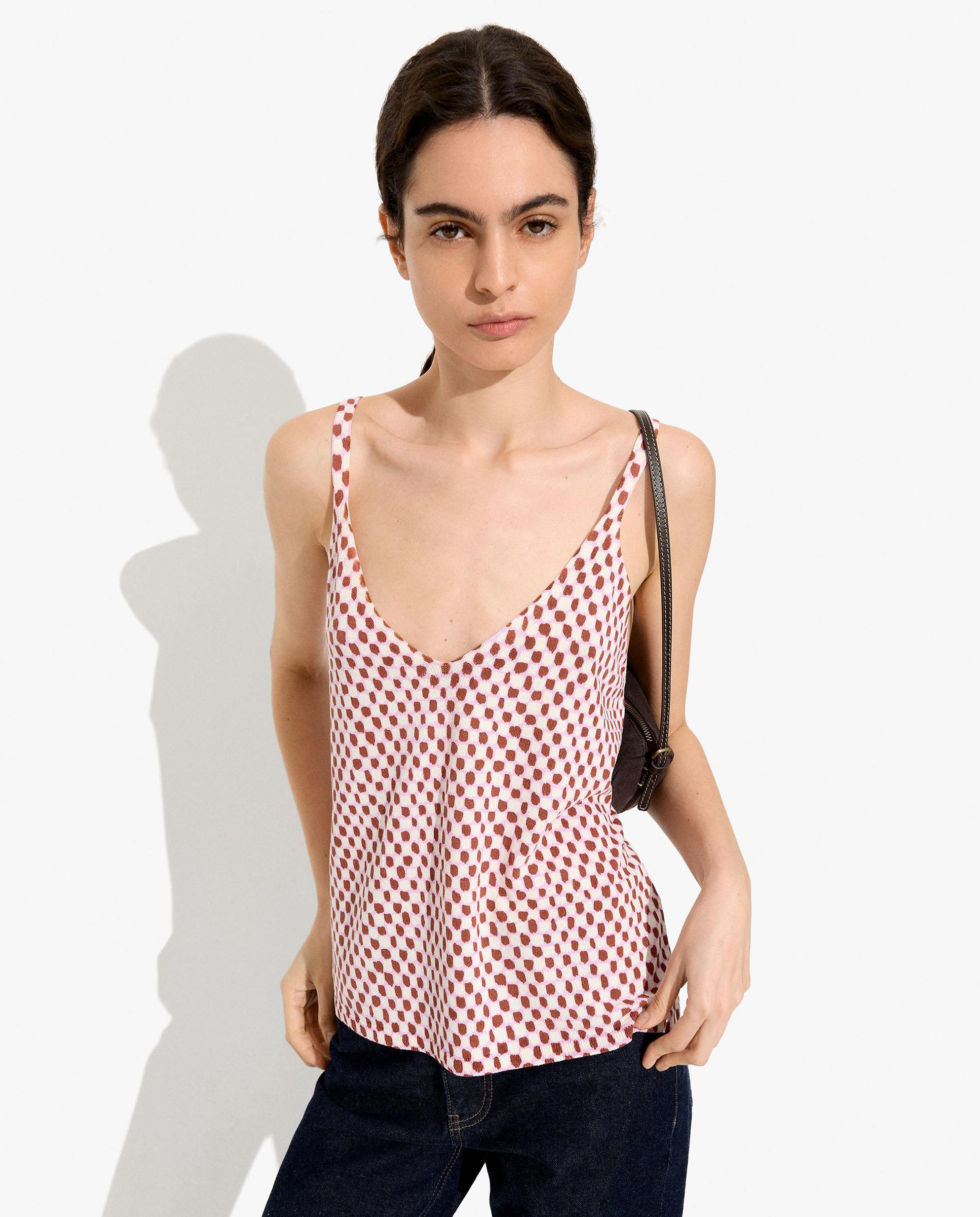 Imagen 1 de Top de mujer de tirantes con estampado vichy - Parfois - Rosa Rosa
