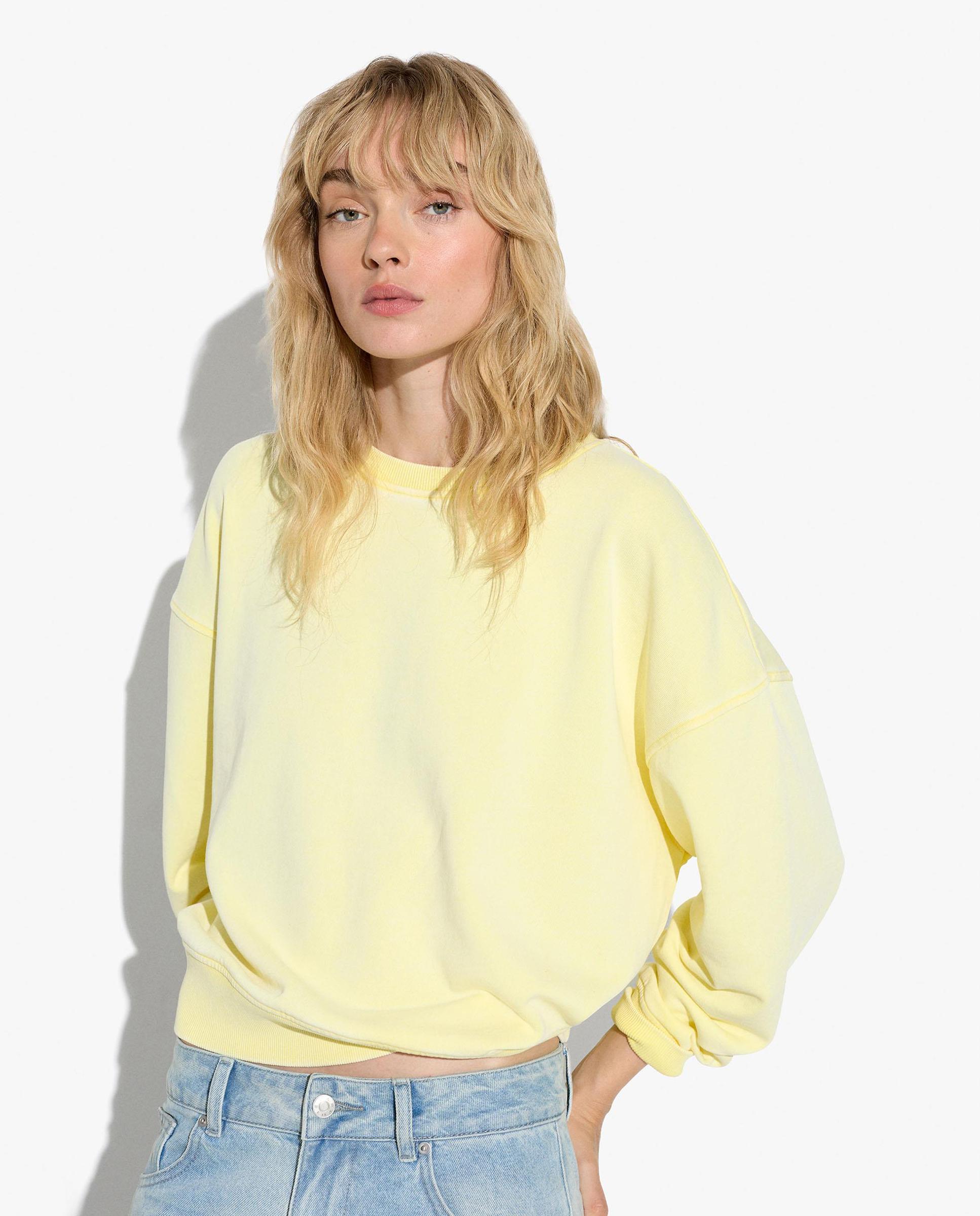 Parfois - Sudadera de mujer 100% algodón de manga larga en liso.