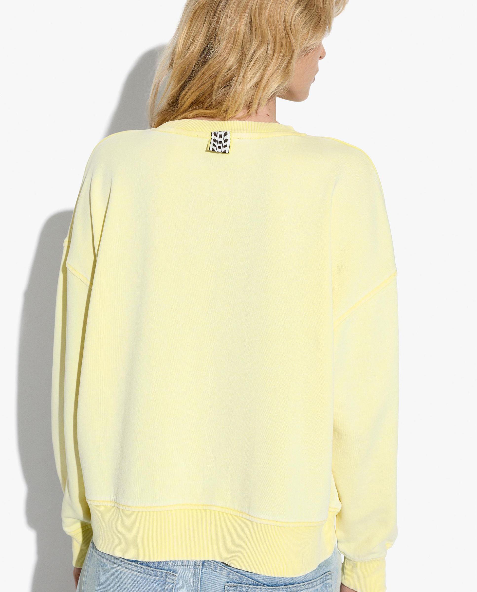 Sudadera de mujer 100% algodón de manga larga en liso - Parfois - Amarillo Amarillo-4
