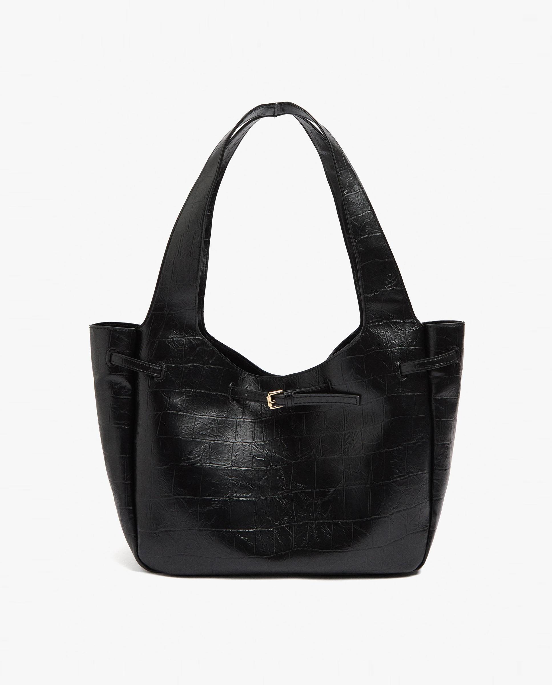 Shopper con cierre de cremallera en liso - Parfois - Negro Negro-1