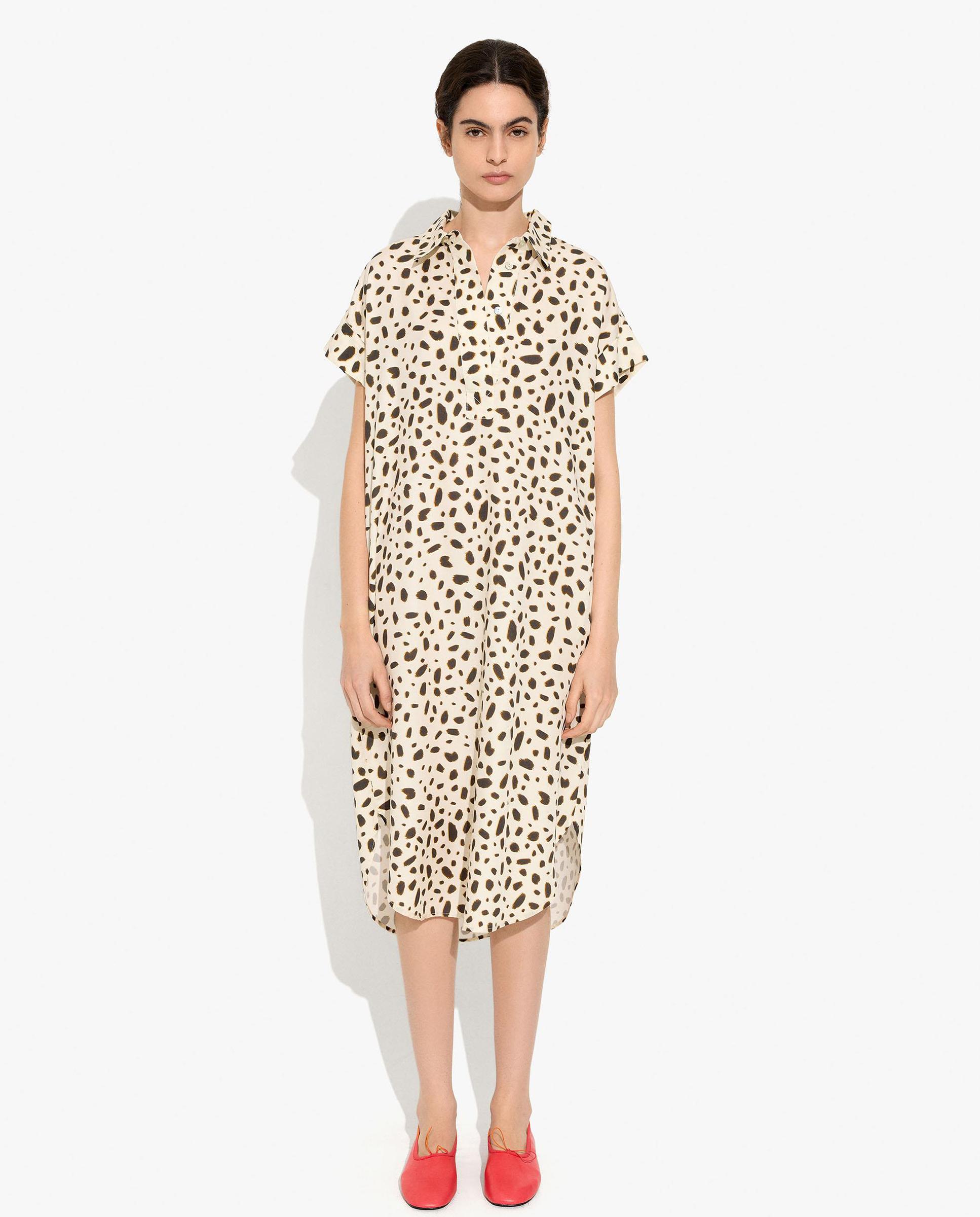 Vestido midi 100% liocel camisero con estampado animal print - Parfois - Multicolor Multicolor-2