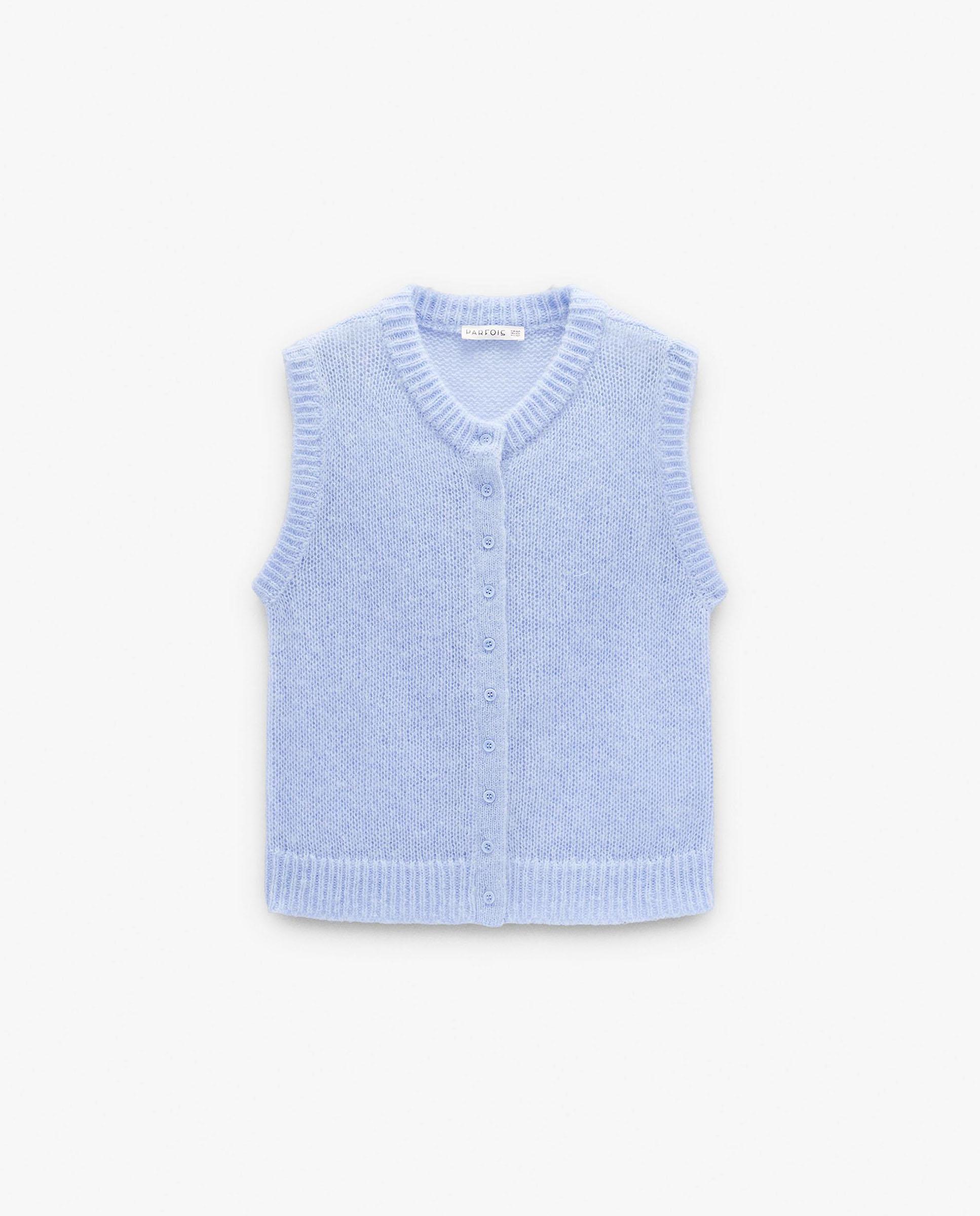Chaleco de mujer de punto sin mangas - Parfois - Azul claro Azul claro-6